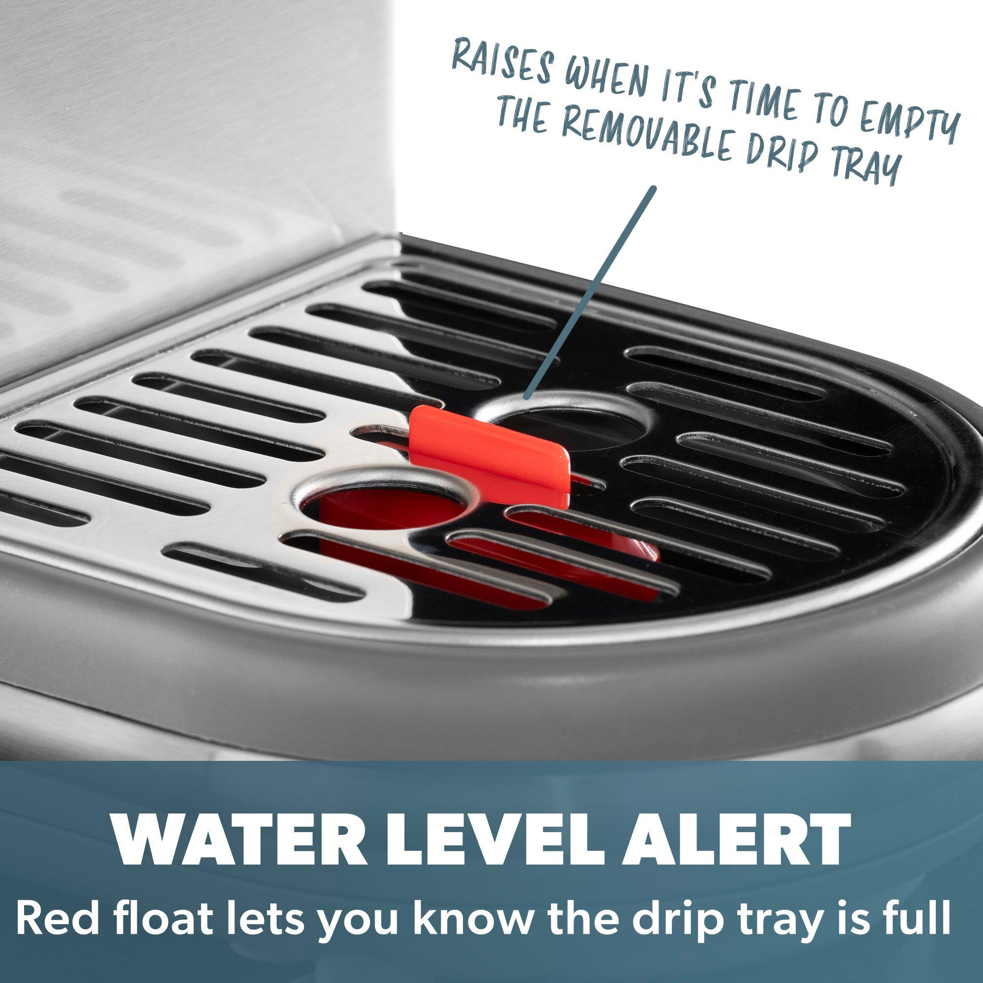 Silver - Daewoo Electricals - 20 BAR DIGITAL COMPACT ESPRESSO COFFEE MAKER - 6