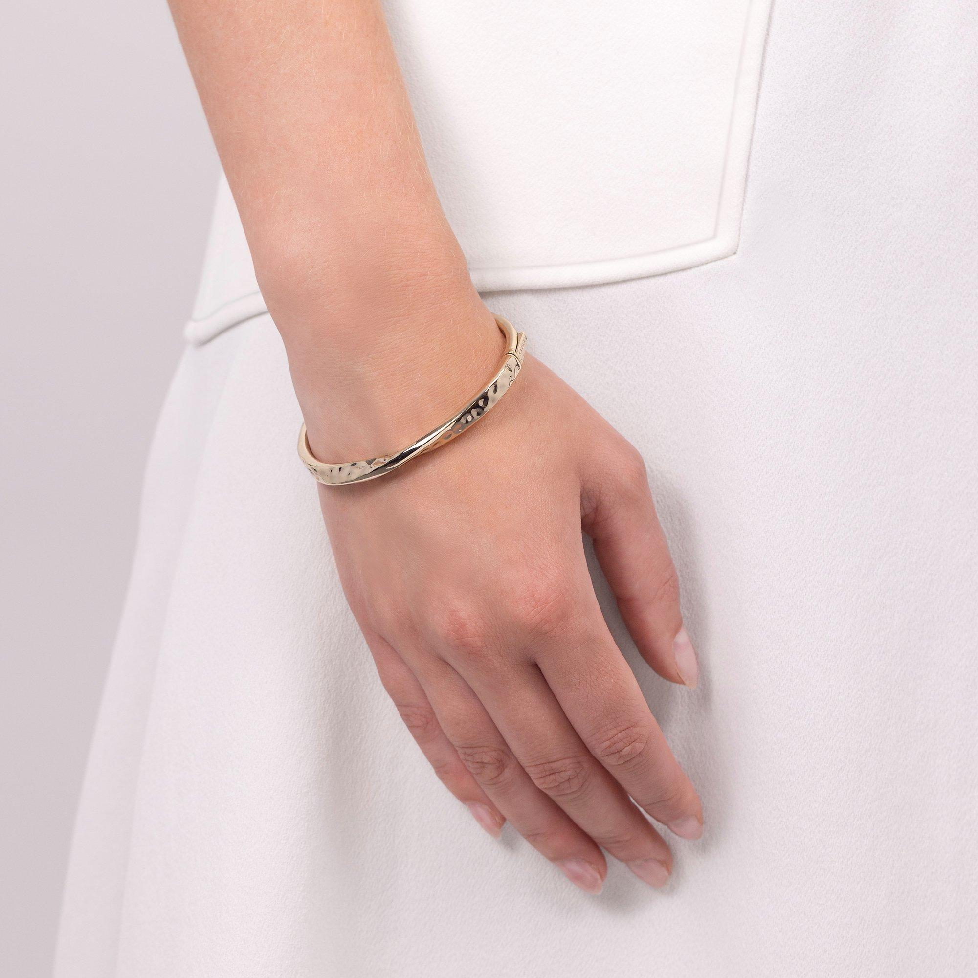Gold - Radley - Radley 18ct Gold Plated Hammered Bangle - 4