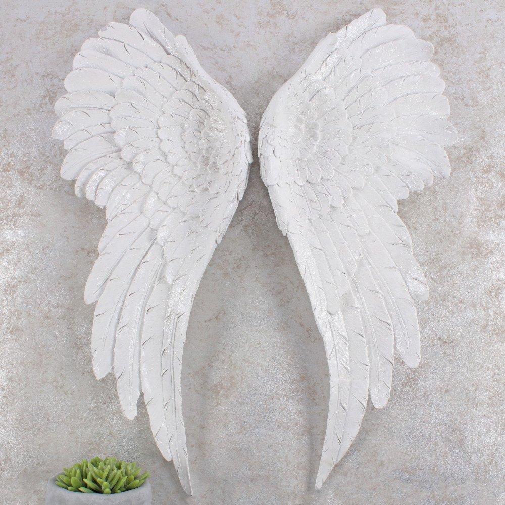 Something Different  Pair Of Large Glitter Angel Wings - White & Cream