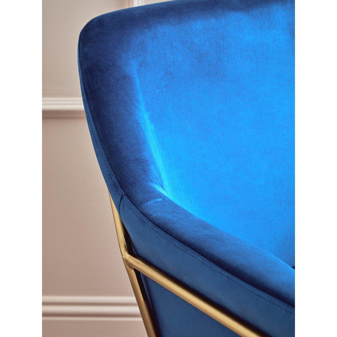 Blue - Interiors by Premier - Xander Midnight Velvet Armchair - 2
