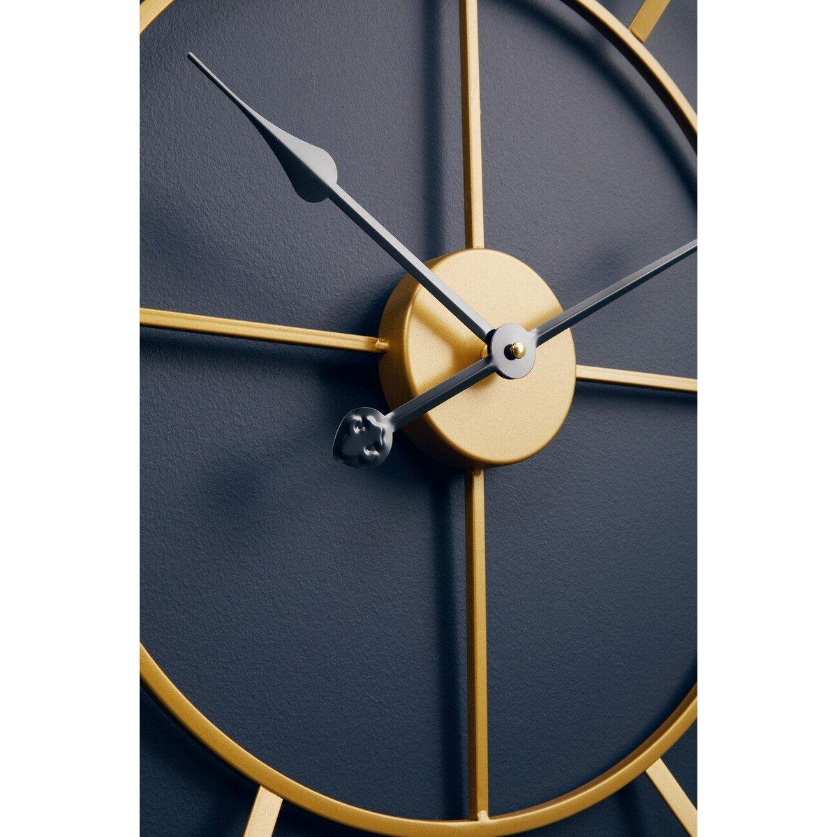 Gold - Premier Housewares - Kent 60cm Dia Large Gold Finish Metal Wall Clock - 2