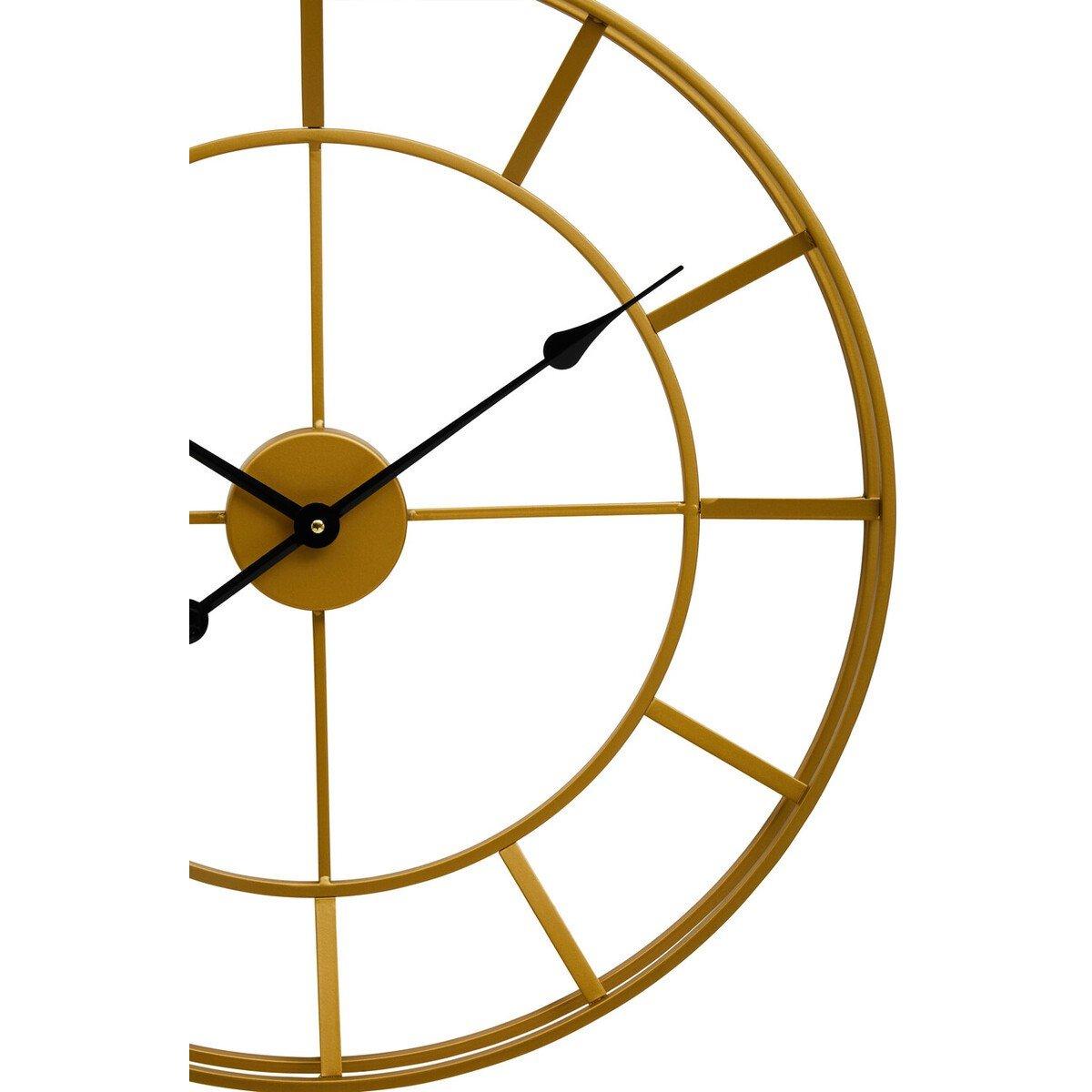 Gold - Premier Housewares - Kent 60cm Dia Large Gold Finish Metal Wall Clock - 5
