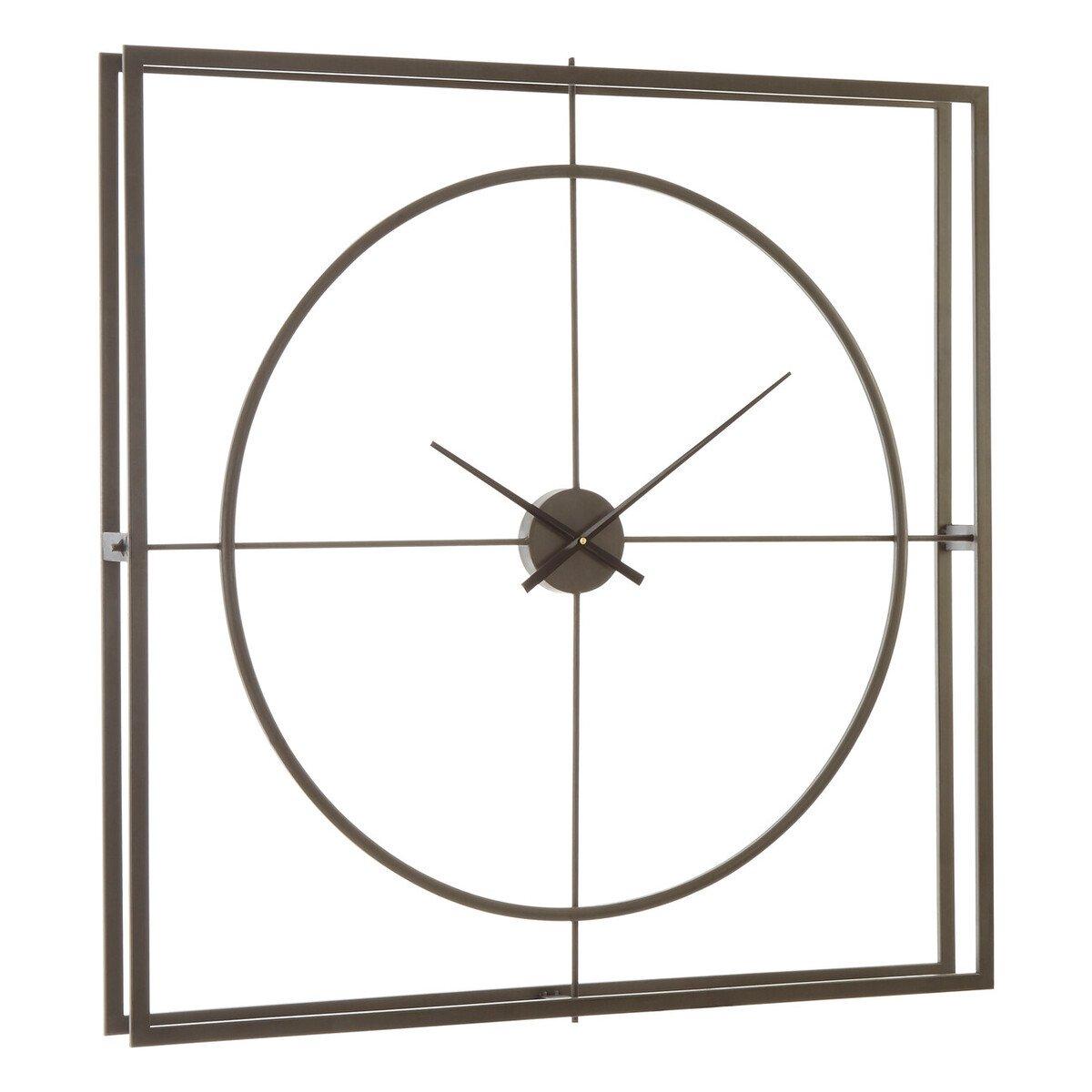 Black - Premier Housewares - Trinity 105cm Dia Rust Finish Wall Clock - 2