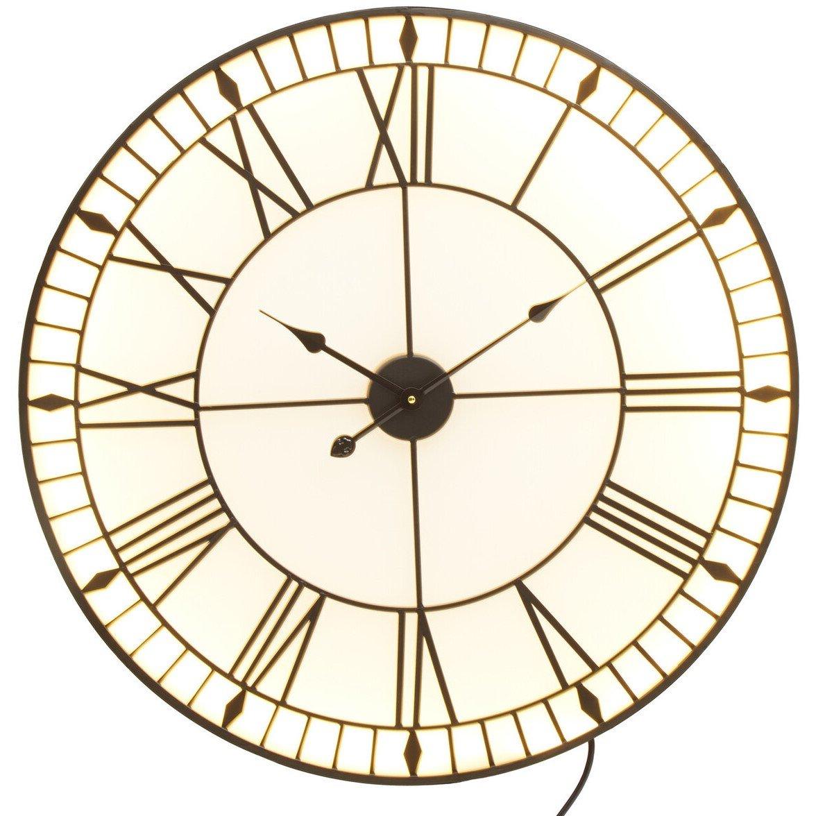 Black White - Premier Housewares - Genova 80cm Dia Large Black and White LED Wall Clo - 1