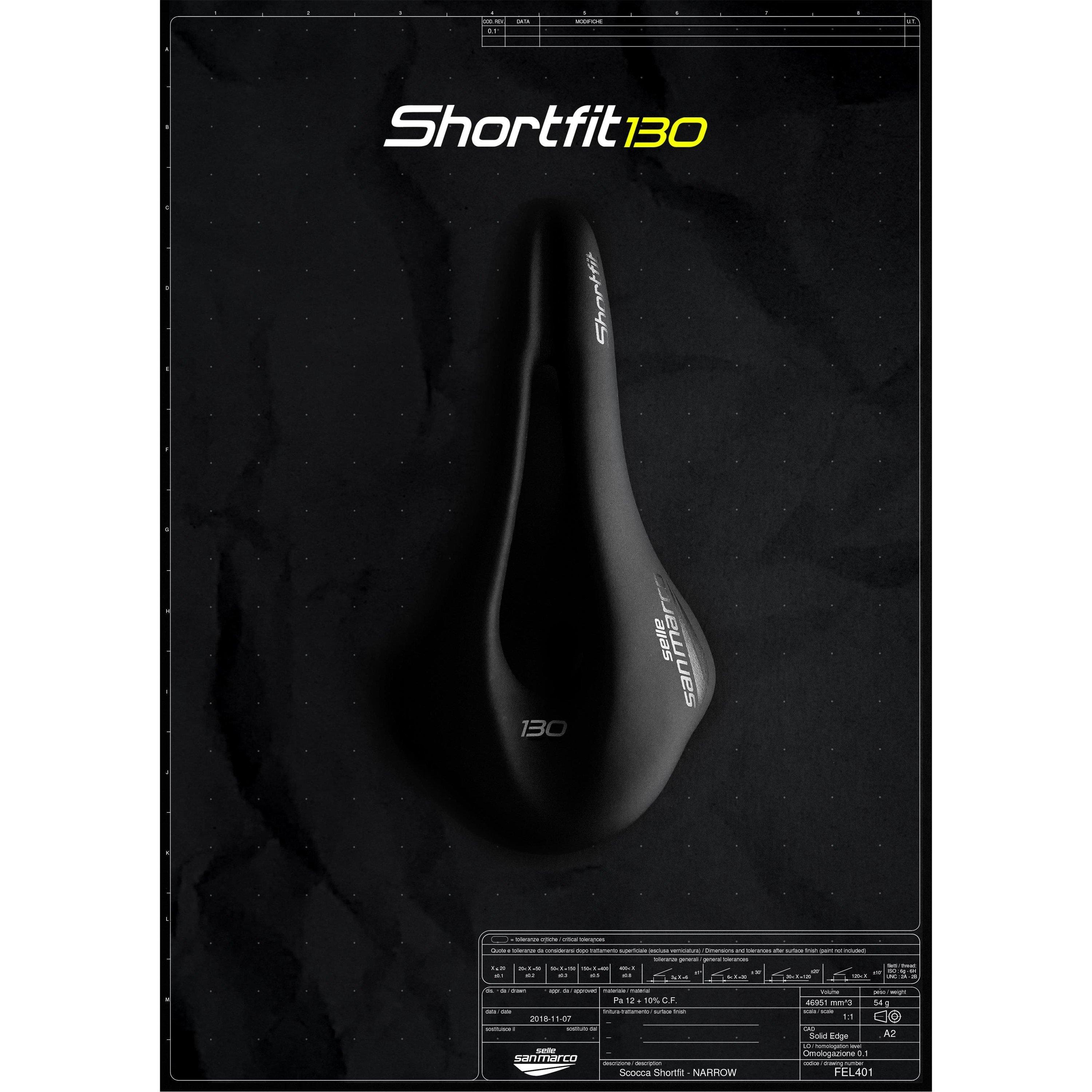 Black - Selle San Marco - Shortfit 130 Dynamic Saddle - 6