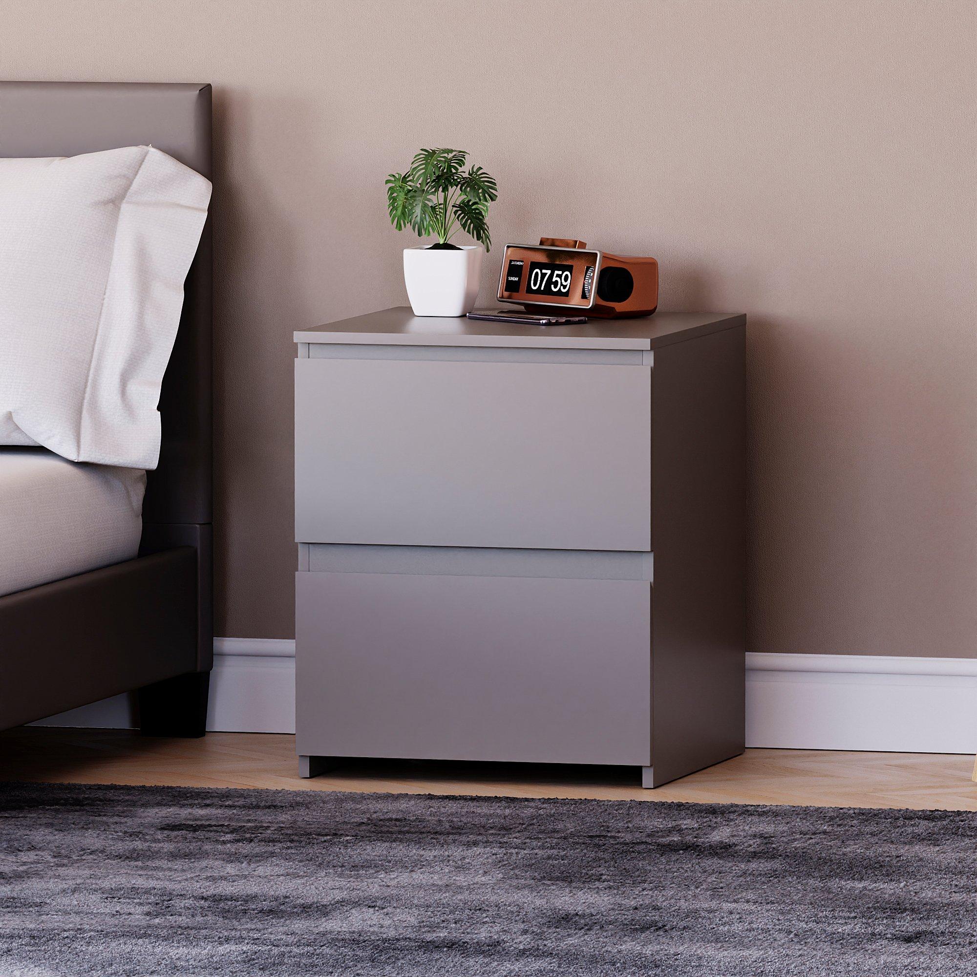 Grey - Lassic - Vida Designs 3 Piece Denver Bedroom Set 1 - 4