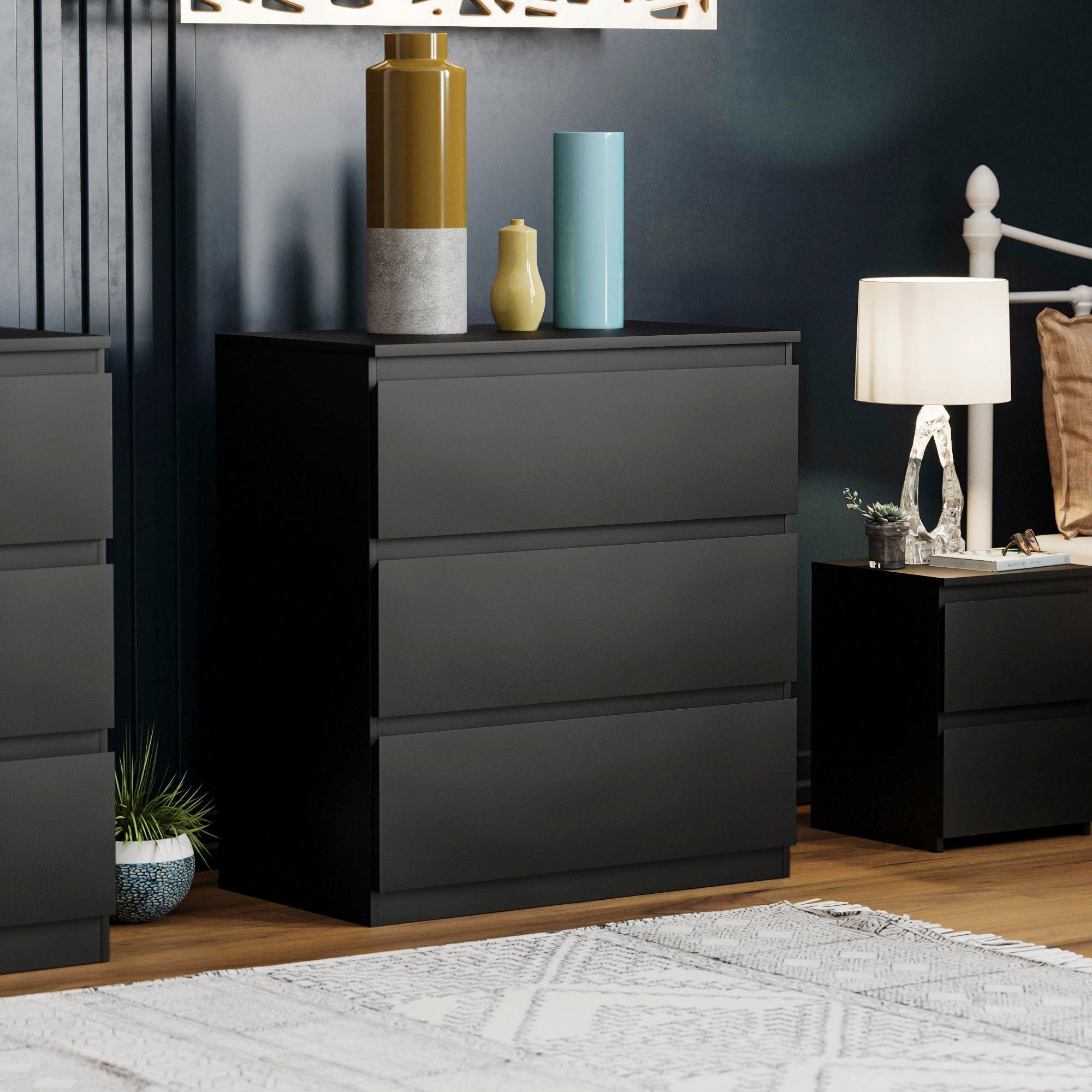 Black - Lassic - Vida Designs 3 Piece Denver Bedroom Set 1 - 6