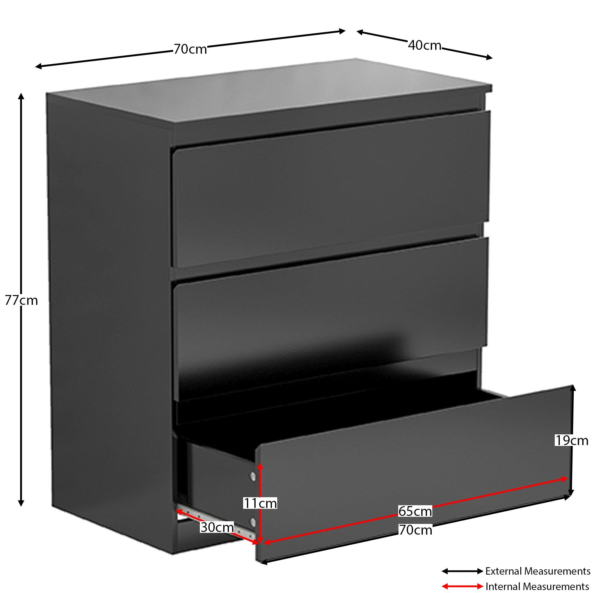 Black - Lassic - Vida Designs 3 Piece Denver Bedroom Set 1 - 7