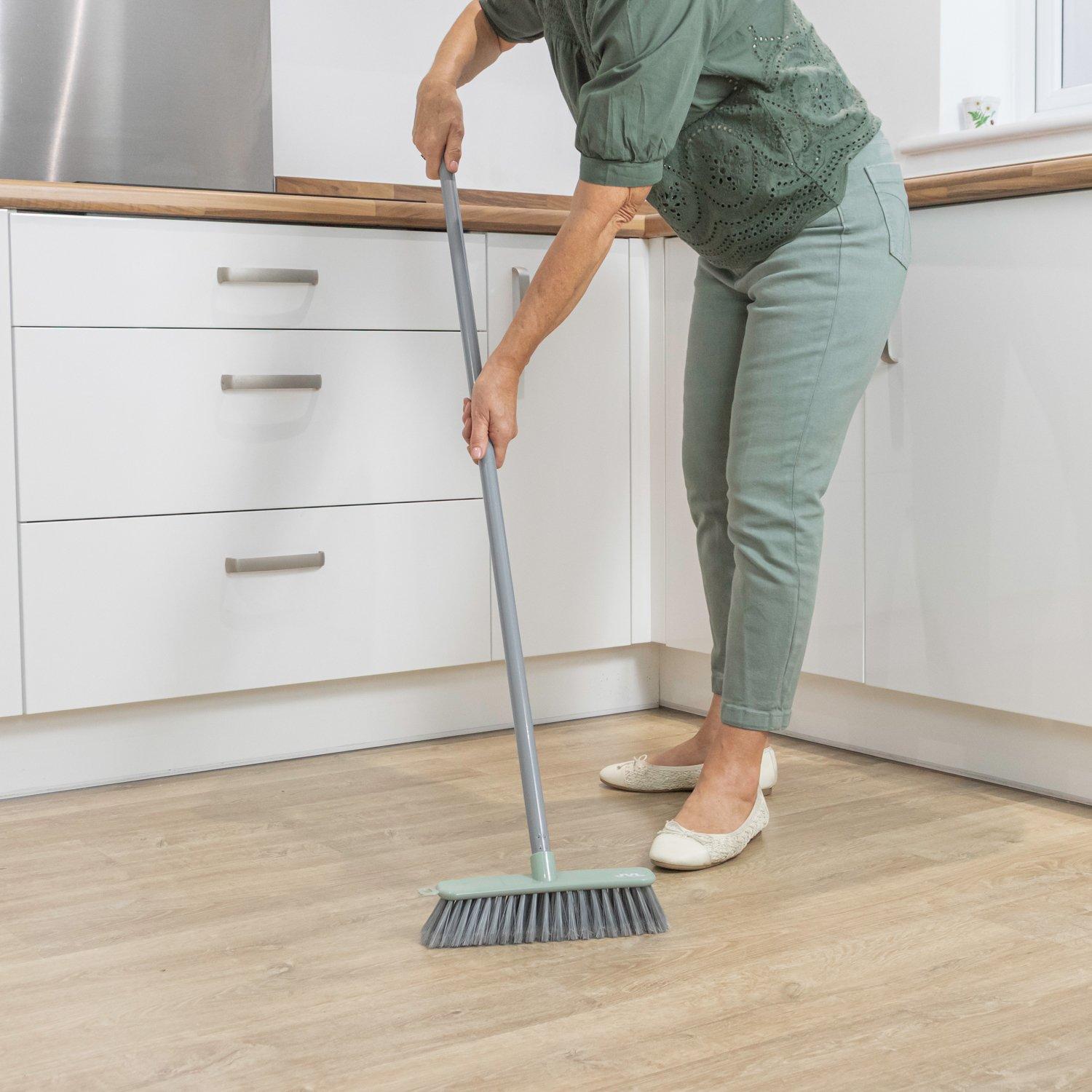 Grey - JVL - JVL Angled Sweeping Brush with Hard Bristles Grey - 8
