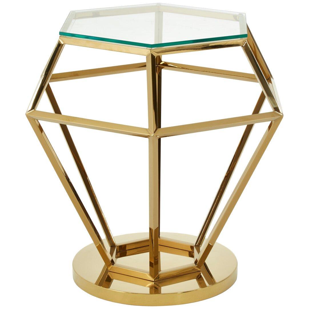 Interiors By Premier  Allure Small Finish Diamond End Table Gold