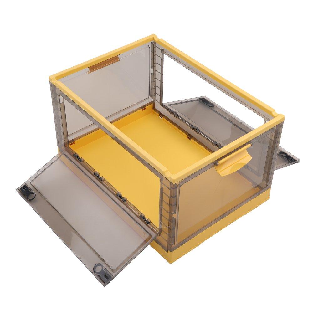 Yellow - LIFE IDEAS - 3-Piece Folding Storage Boxes with Wheels - 4