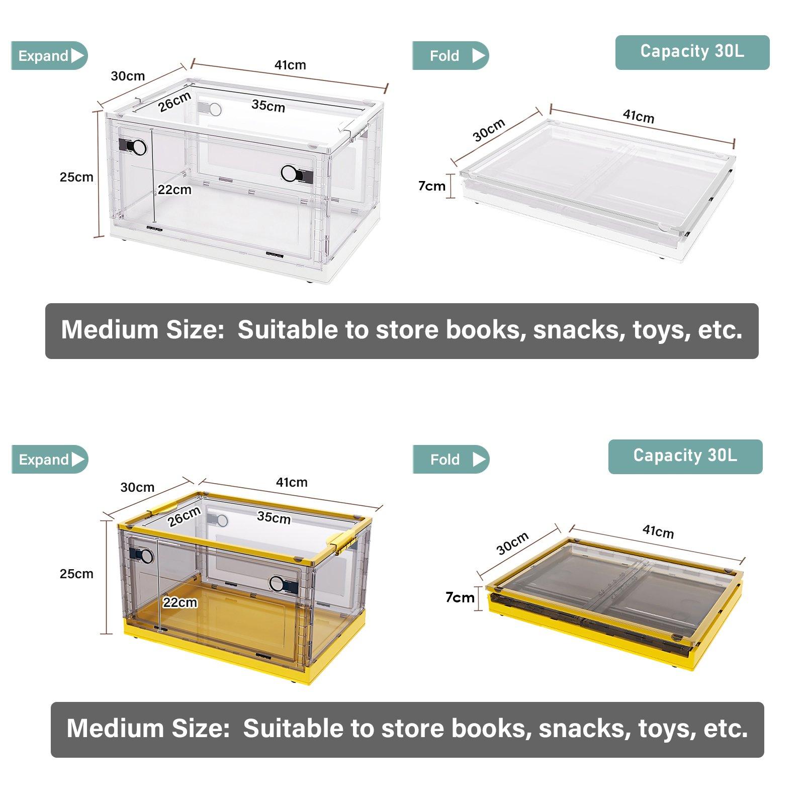 Yellow - LIFE IDEAS - 3-Piece Folding Storage Boxes with Wheels - 8