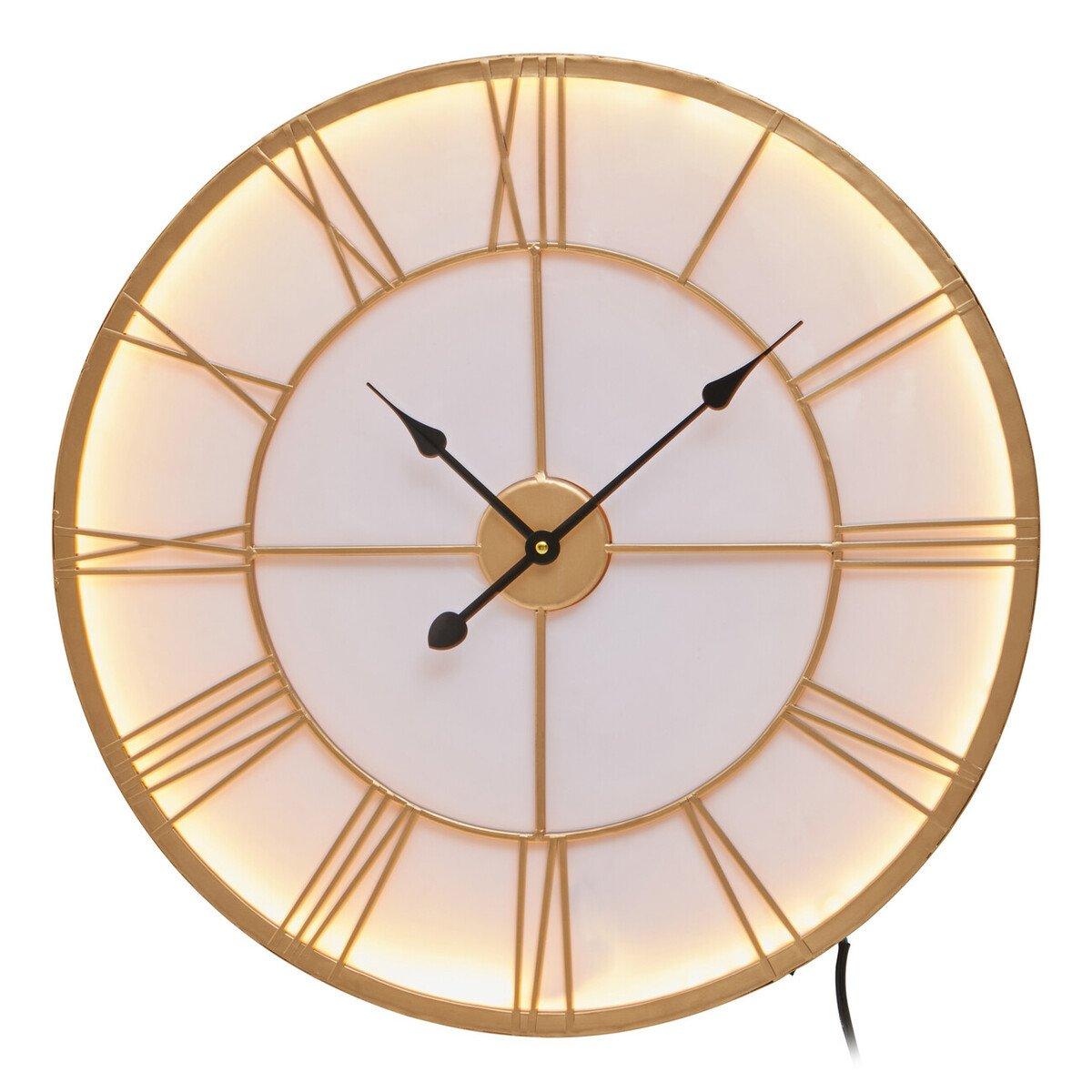 Black - Premier Housewares - Genova 60cm Dia Black Metal Wall Clock - 3