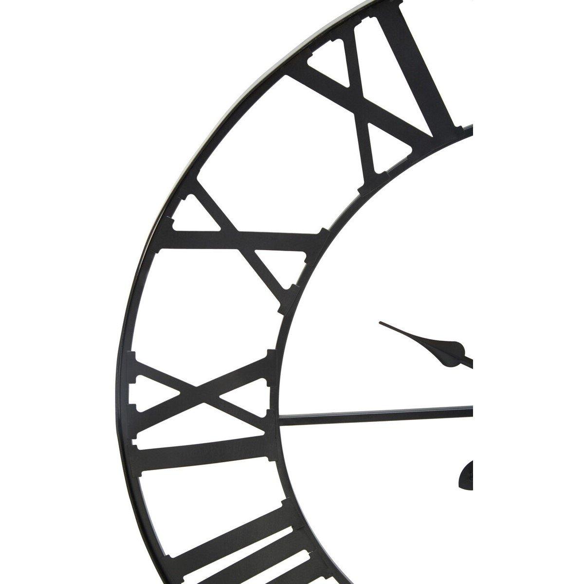 Black - Premier Housewares - Genova 60cm Dia Black Metal Wall Clock - 8