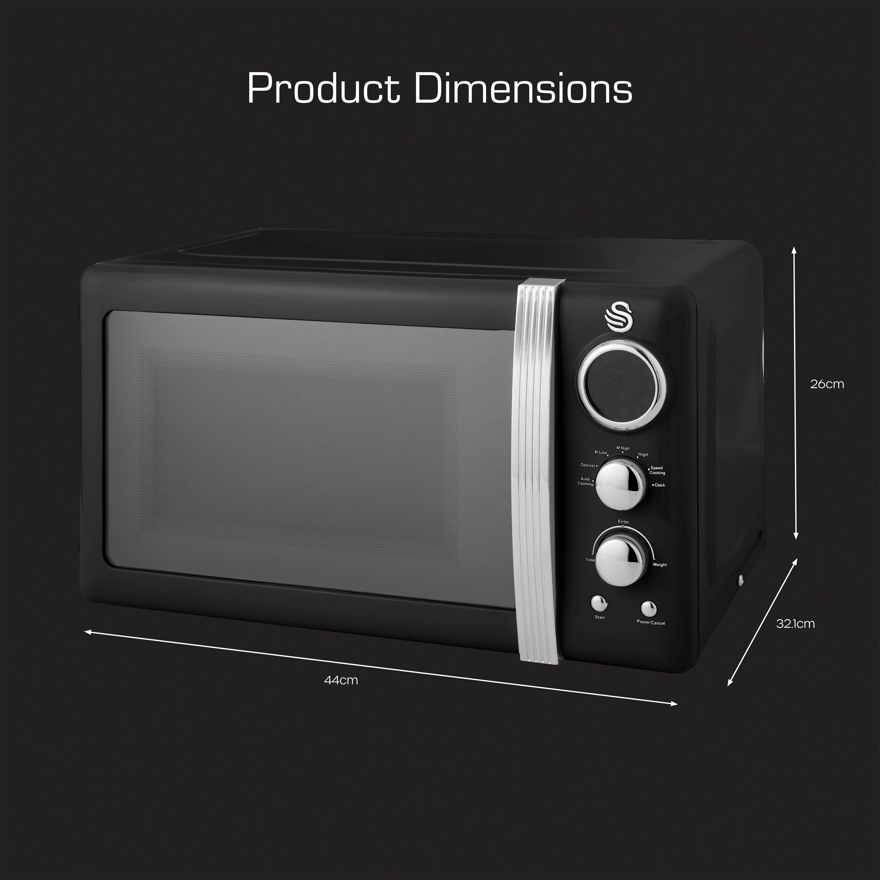 Black - Swan - Swan Digital Retro Microwave 800W - Black - 6