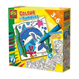 SES Creative Colour by numbers - Triangular grip colouring pens