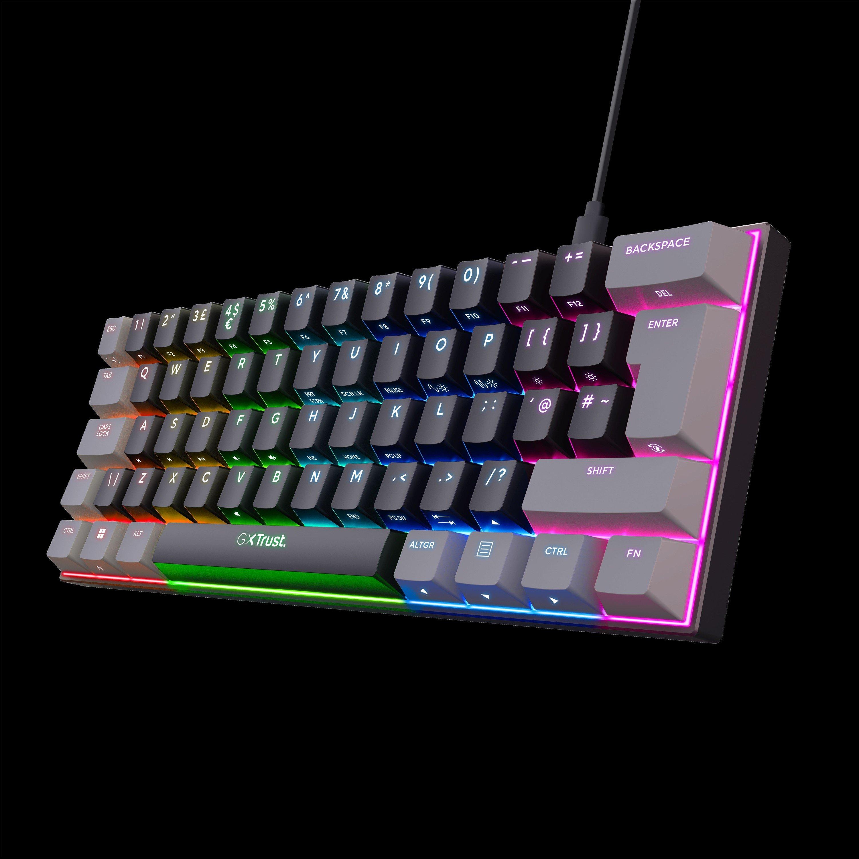 Schwarz - Trust - GXT 867 Acira 60% Wired Mechanical Keyboard - 1