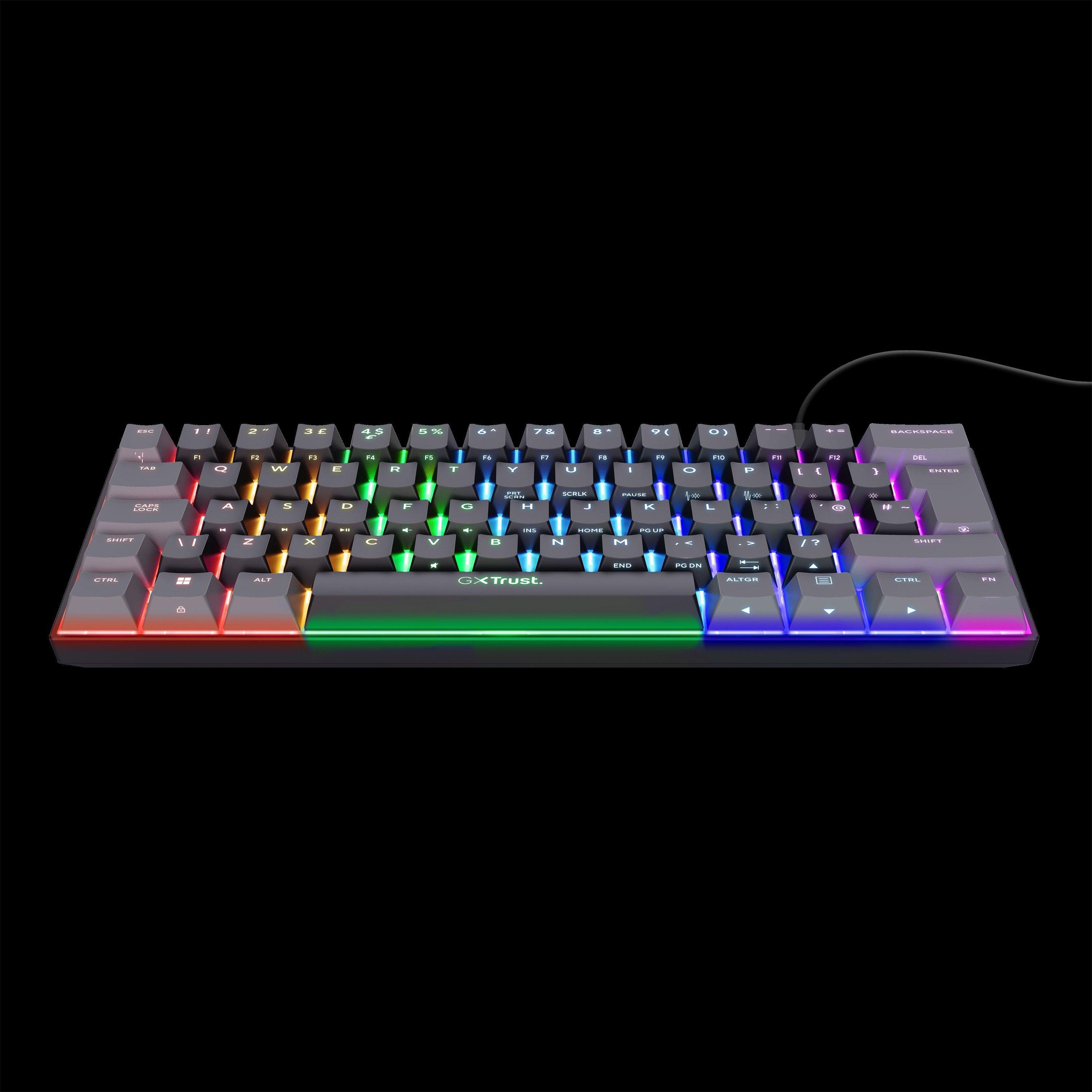Schwarz - Trust - GXT 867 Acira 60% Wired Mechanical Keyboard - 2