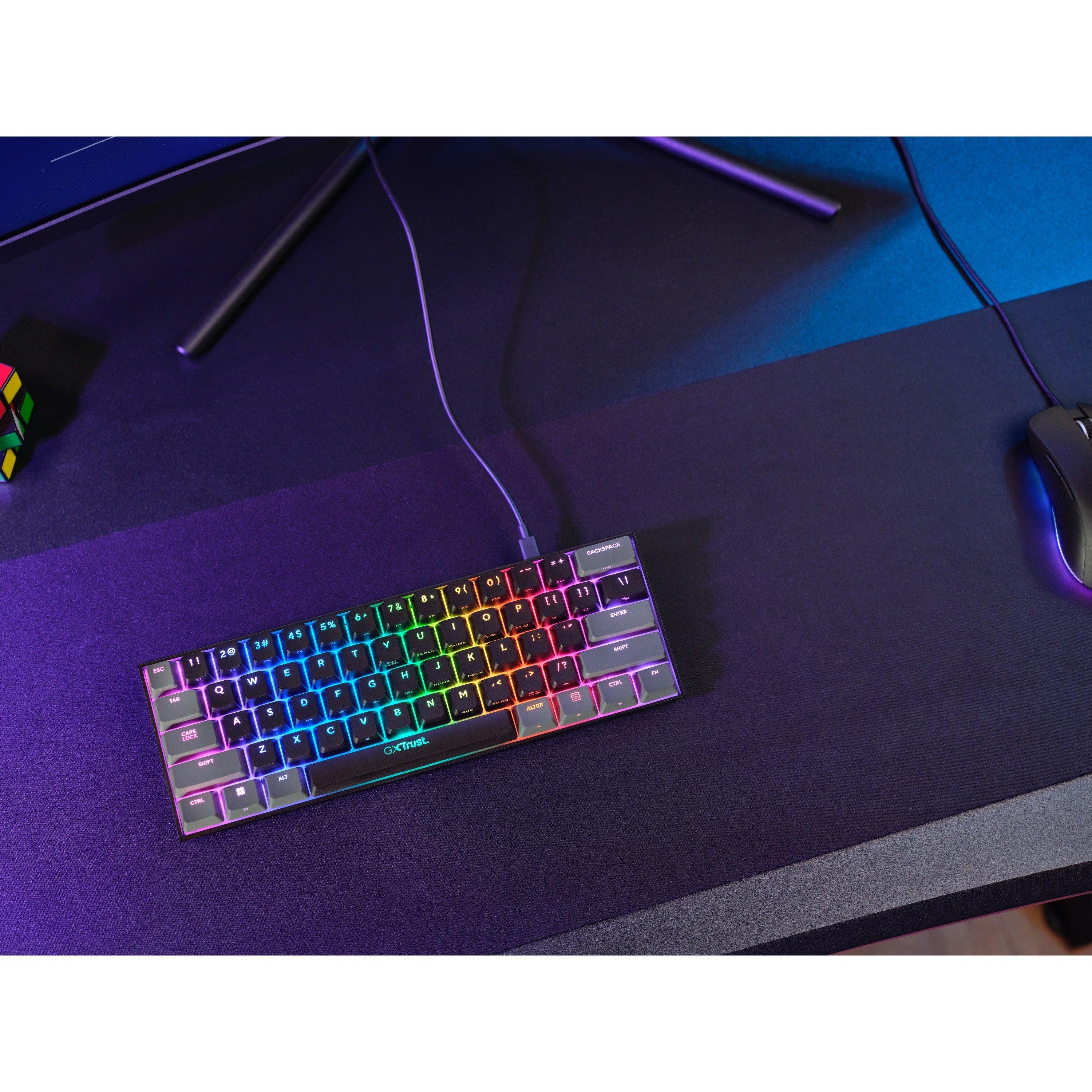 Schwarz - Trust - GXT 867 Acira 60% Wired Mechanical Keyboard - 3