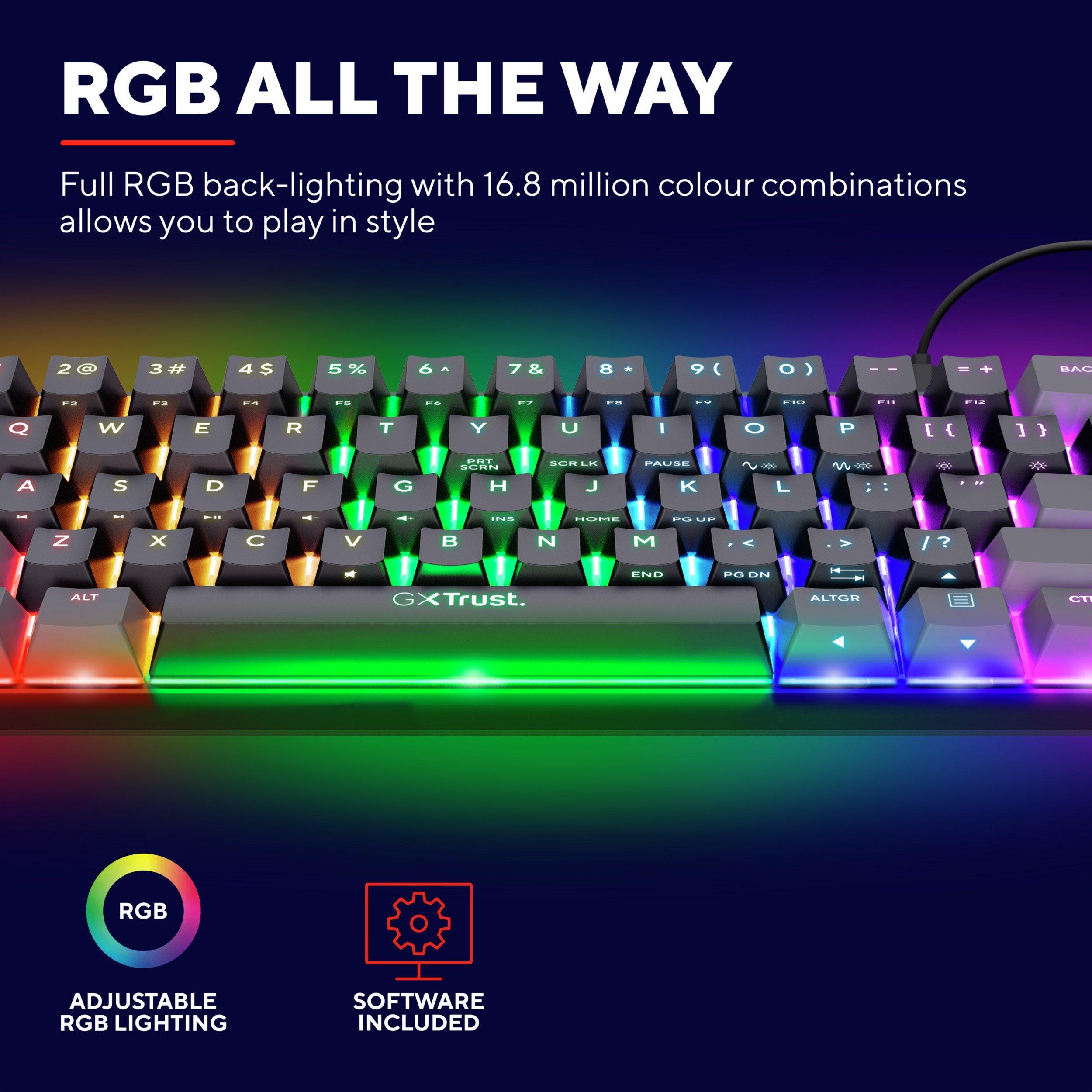 Schwarz - Trust - GXT 867 Acira 60% Wired Mechanical Keyboard - 8