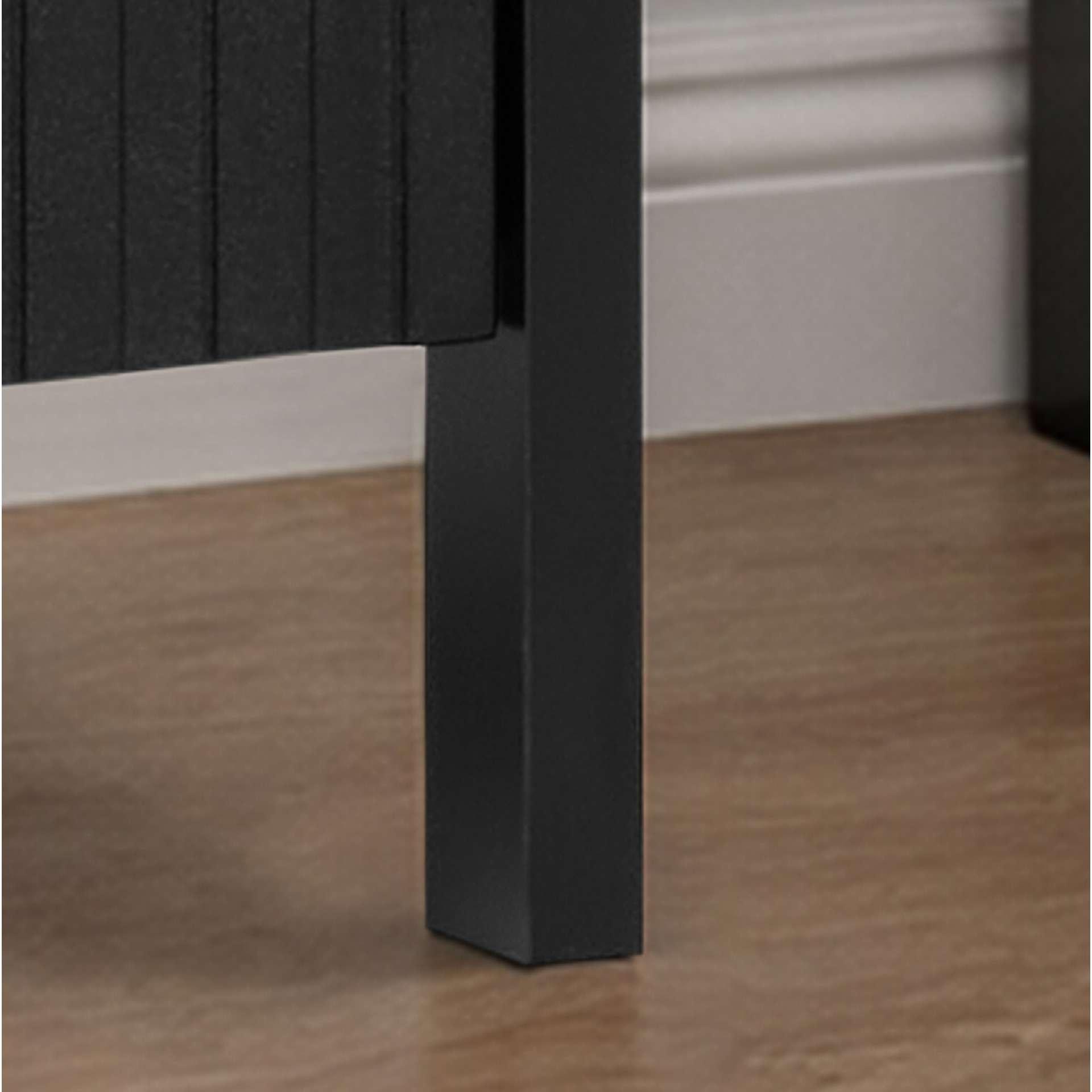 Black - Birlea - Axis 3 Drawer Fluted Bedside - 4