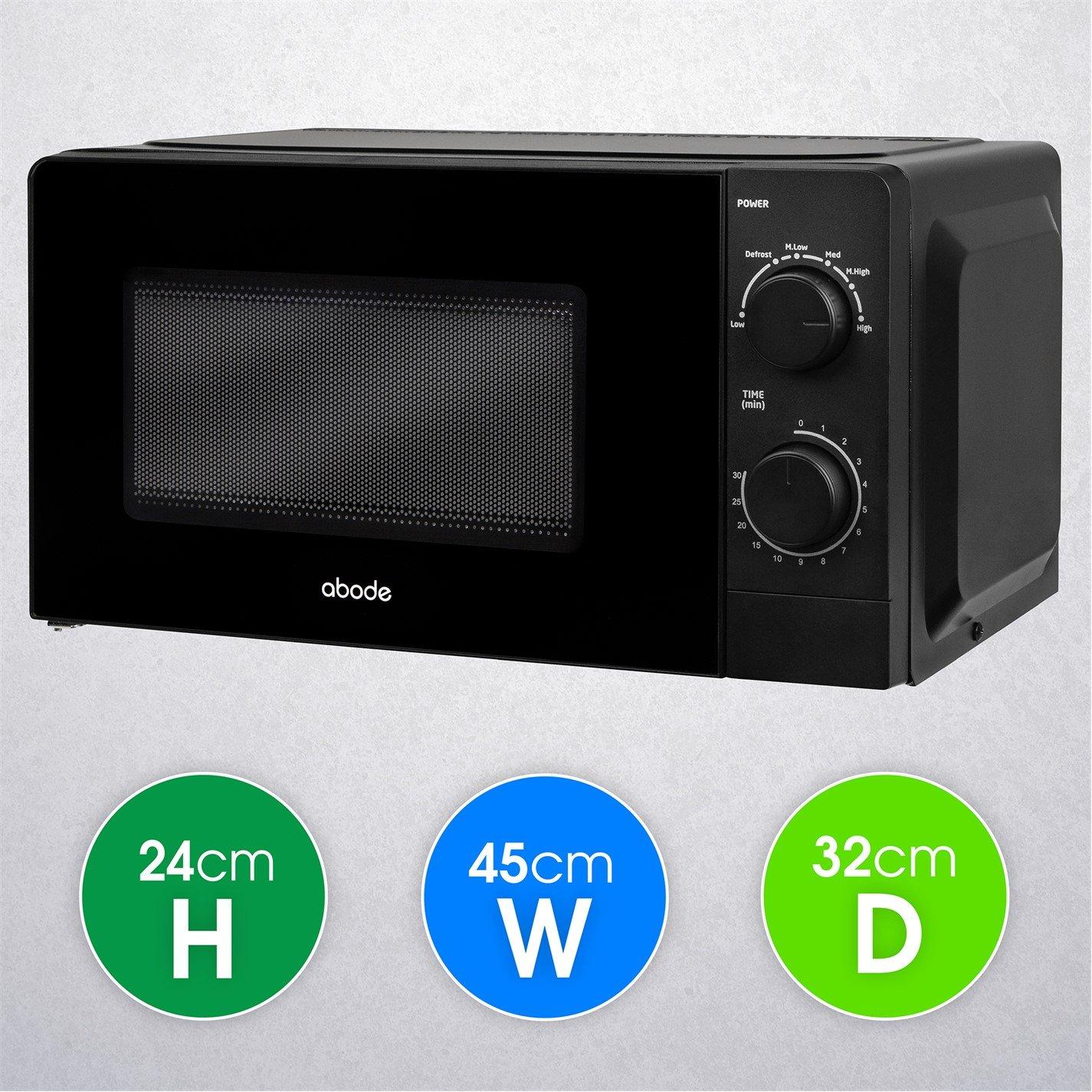 Black - Abode - AMM2005B 20L Black Manual Microwave - 2