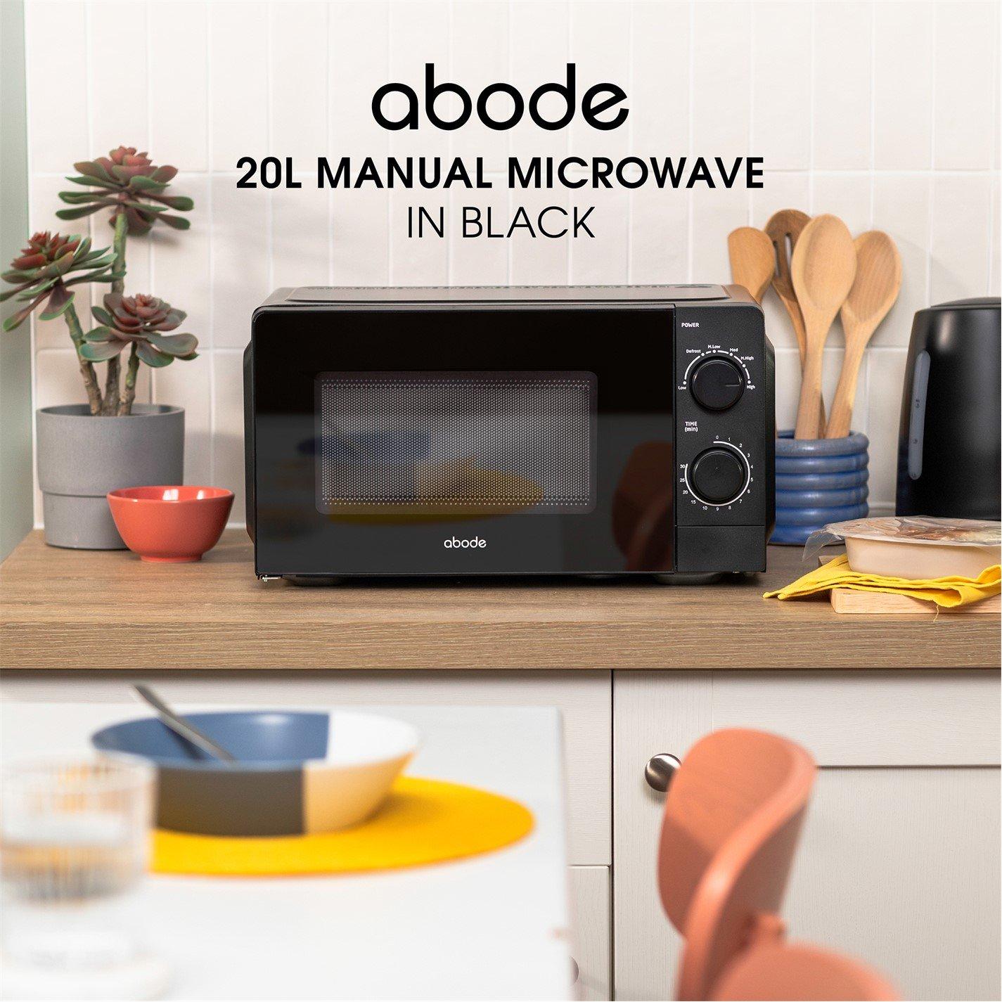 Black - Abode - AMM2005B 20L Black Manual Microwave - 4