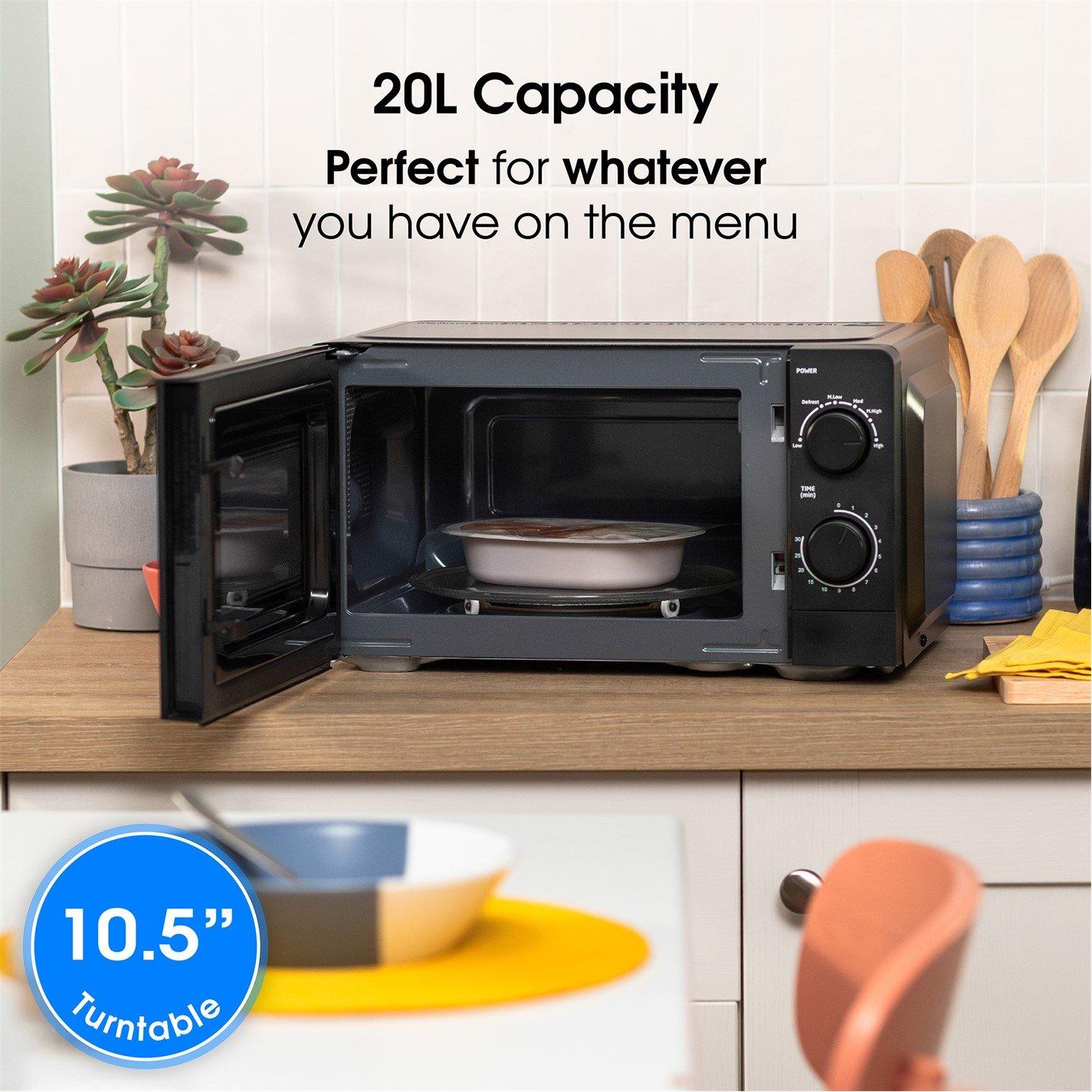 Black - Abode - AMM2005B 20L Black Manual Microwave - 6