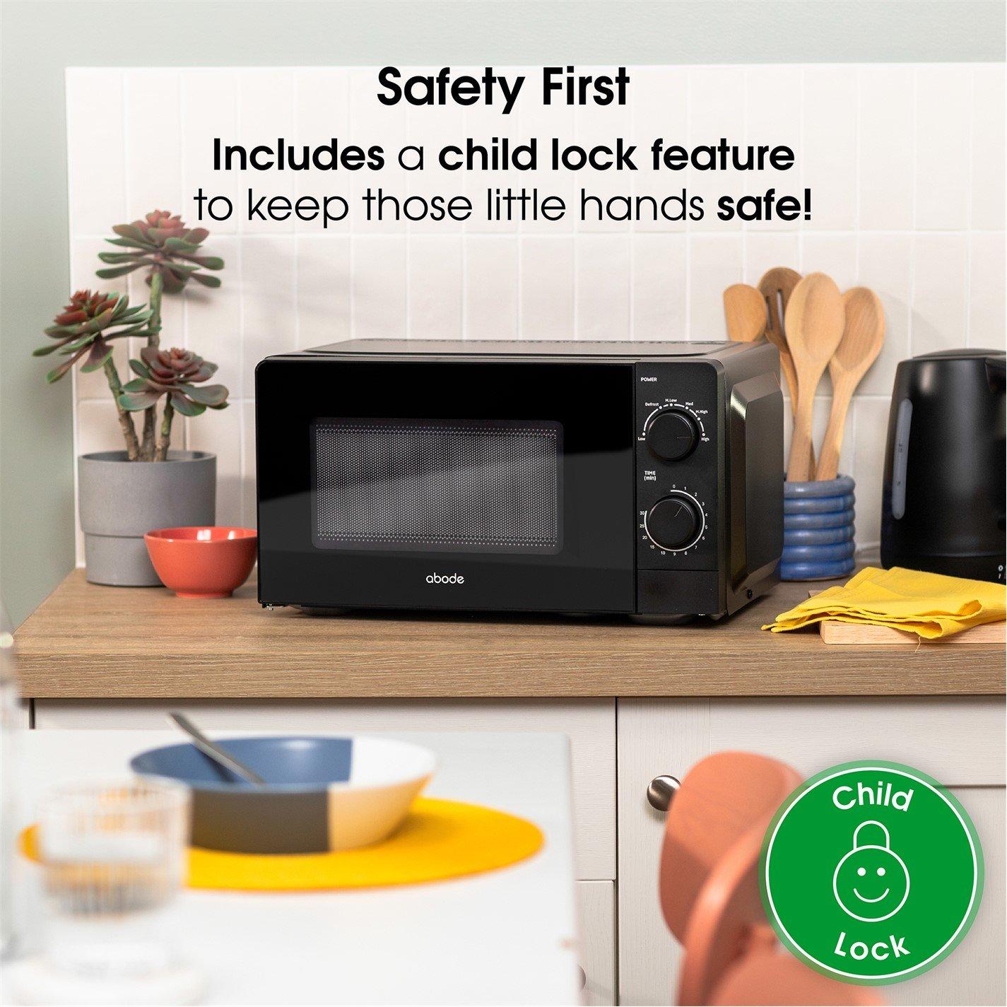 Black - Abode - AMM2005B 20L Black Manual Microwave - 7