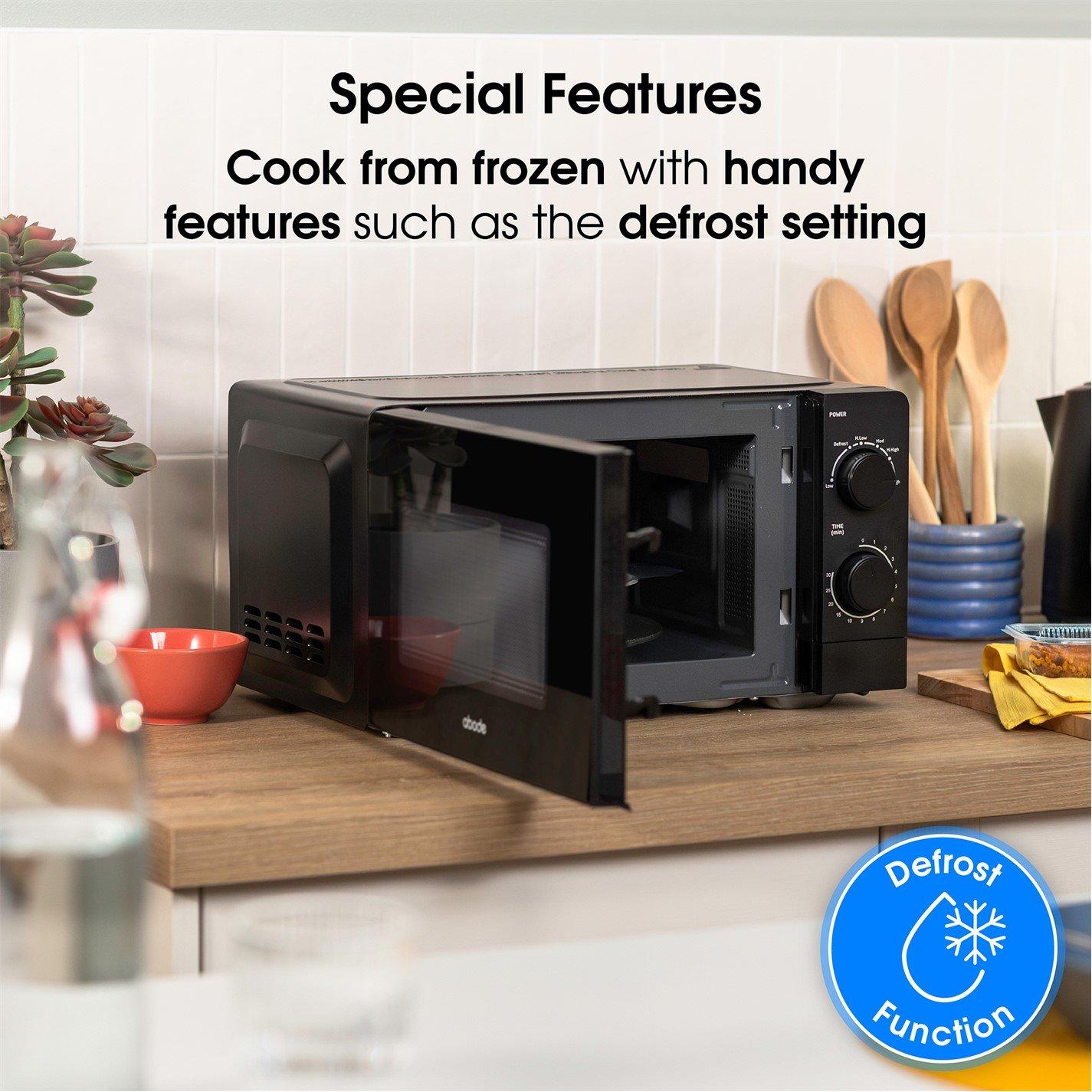 Black - Abode - AMM2005B 20L Black Manual Microwave - 8