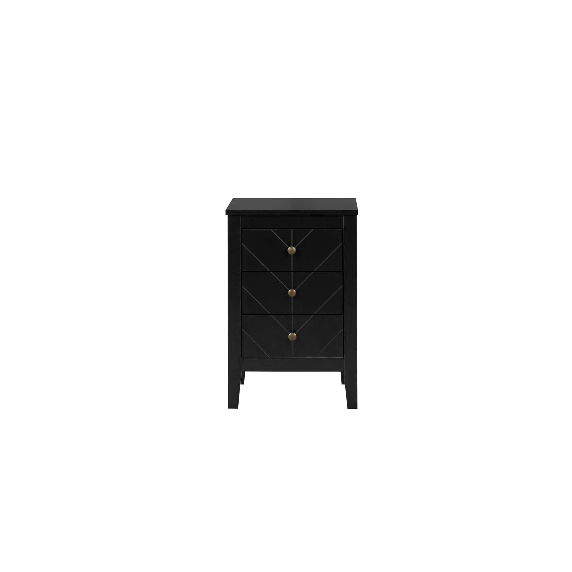 Black - Birlea - Emerson 3 Drawer Bedside - 7