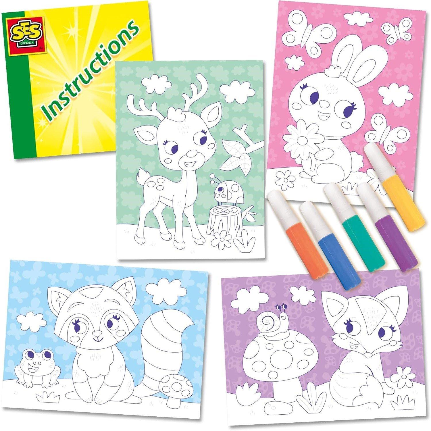 Multi - SES Creative - Coloured sand art - Forest animals - 2