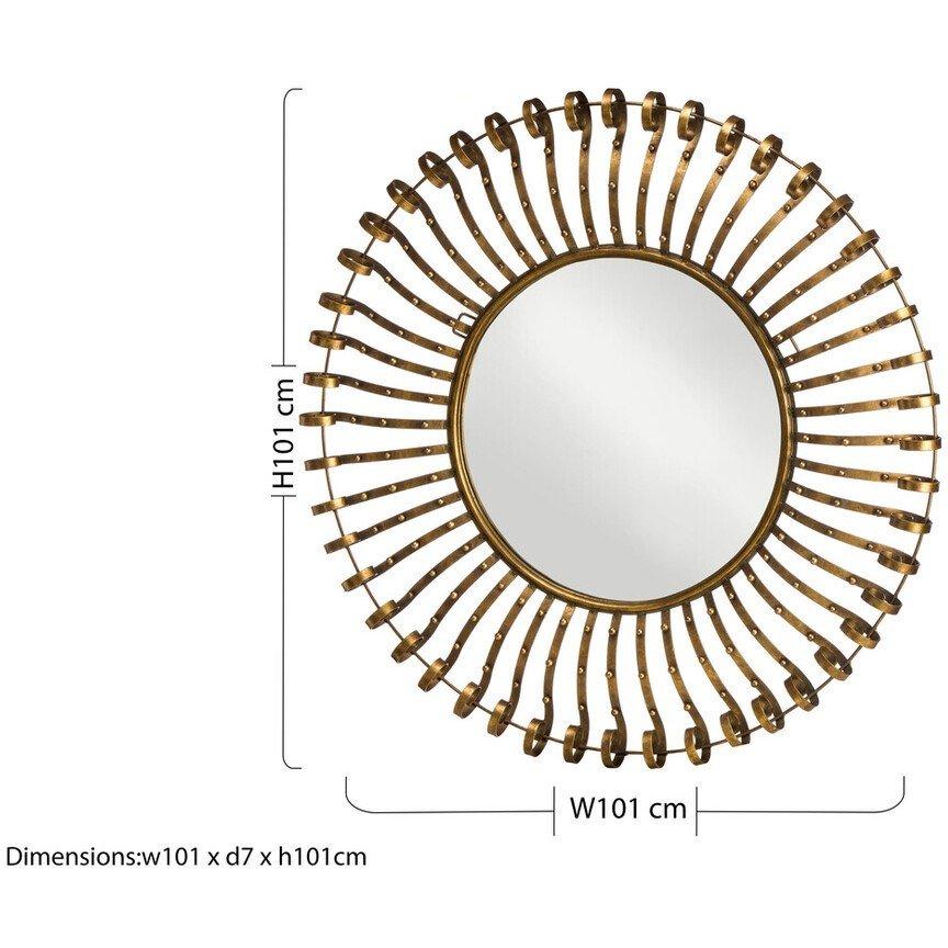 Gold - Premier Housewares - Cissell Spoke Frame Wall Mirror - 5