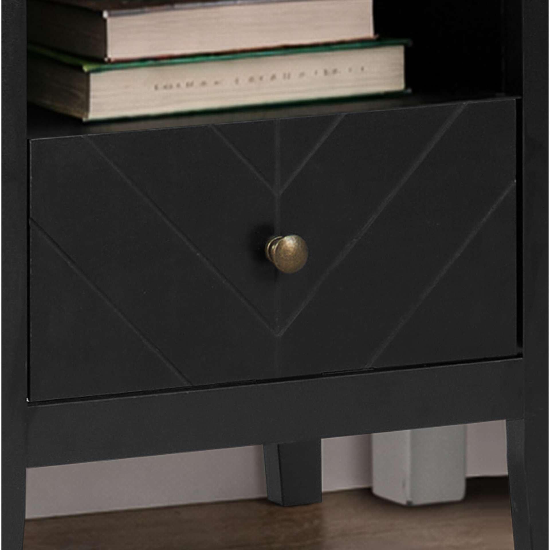 Black - Birlea - Emerson 1 Drawer Bedside - 3