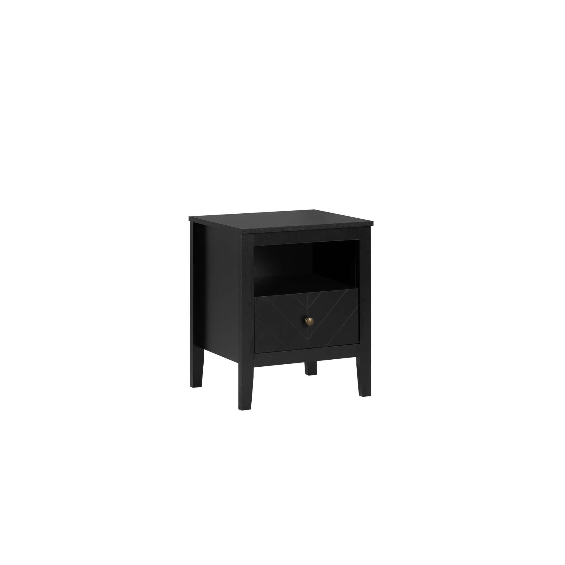 Black - Birlea - Emerson 1 Drawer Bedside - 7