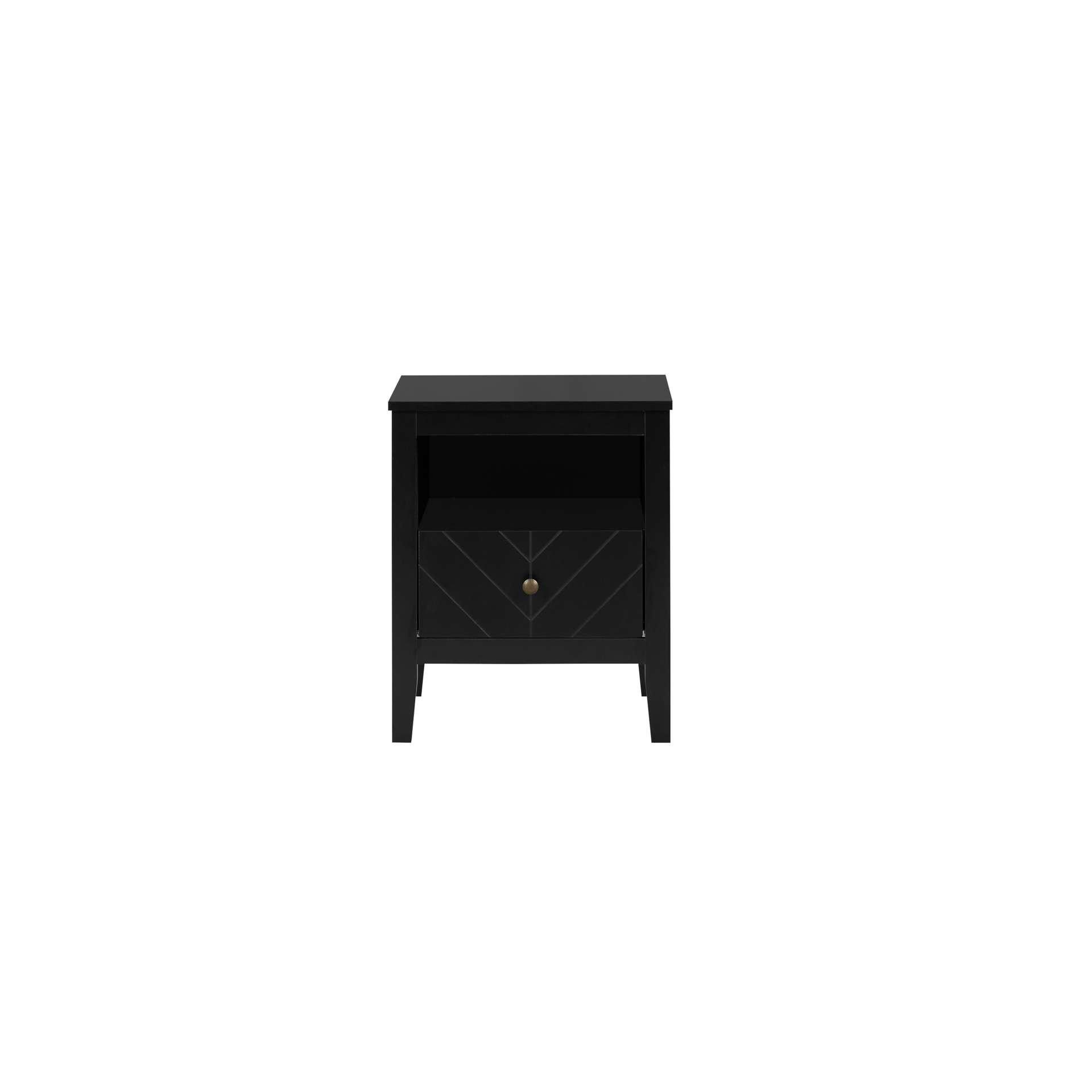 Black - Birlea - Emerson 1 Drawer Bedside - 8