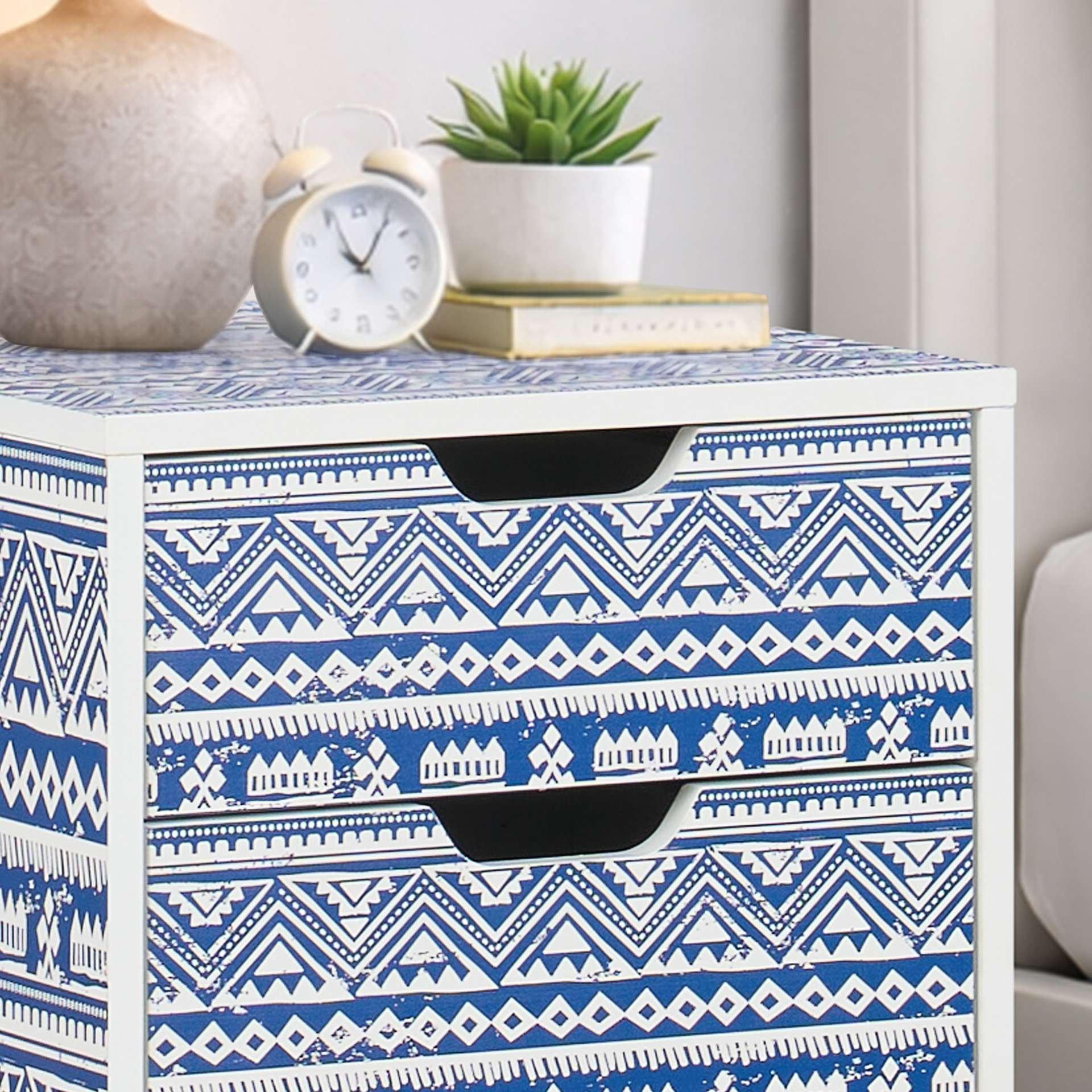 Blue - Birlea - Santorini 3 Drawer Bedside - 2