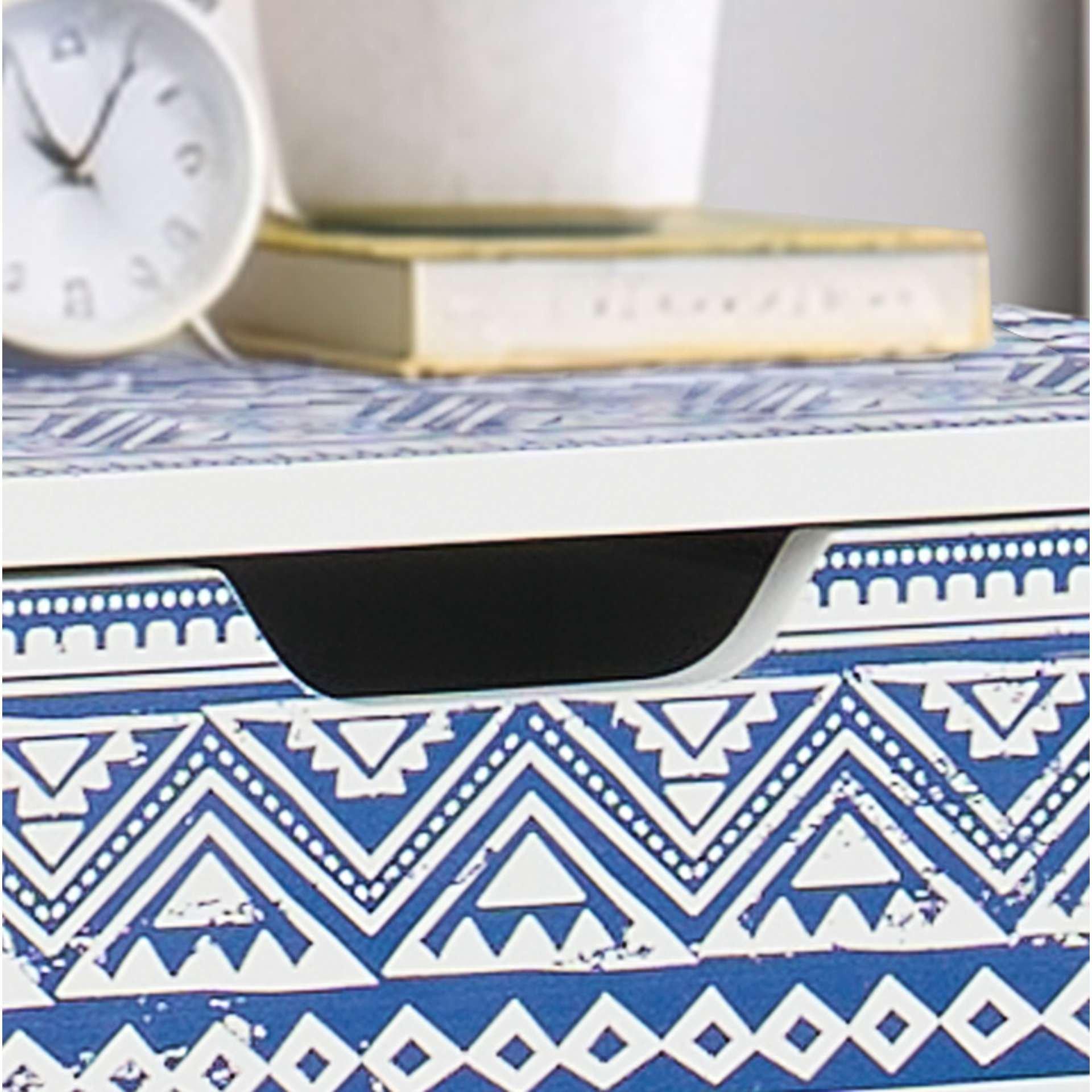 Blue - Birlea - Santorini 3 Drawer Bedside - 3