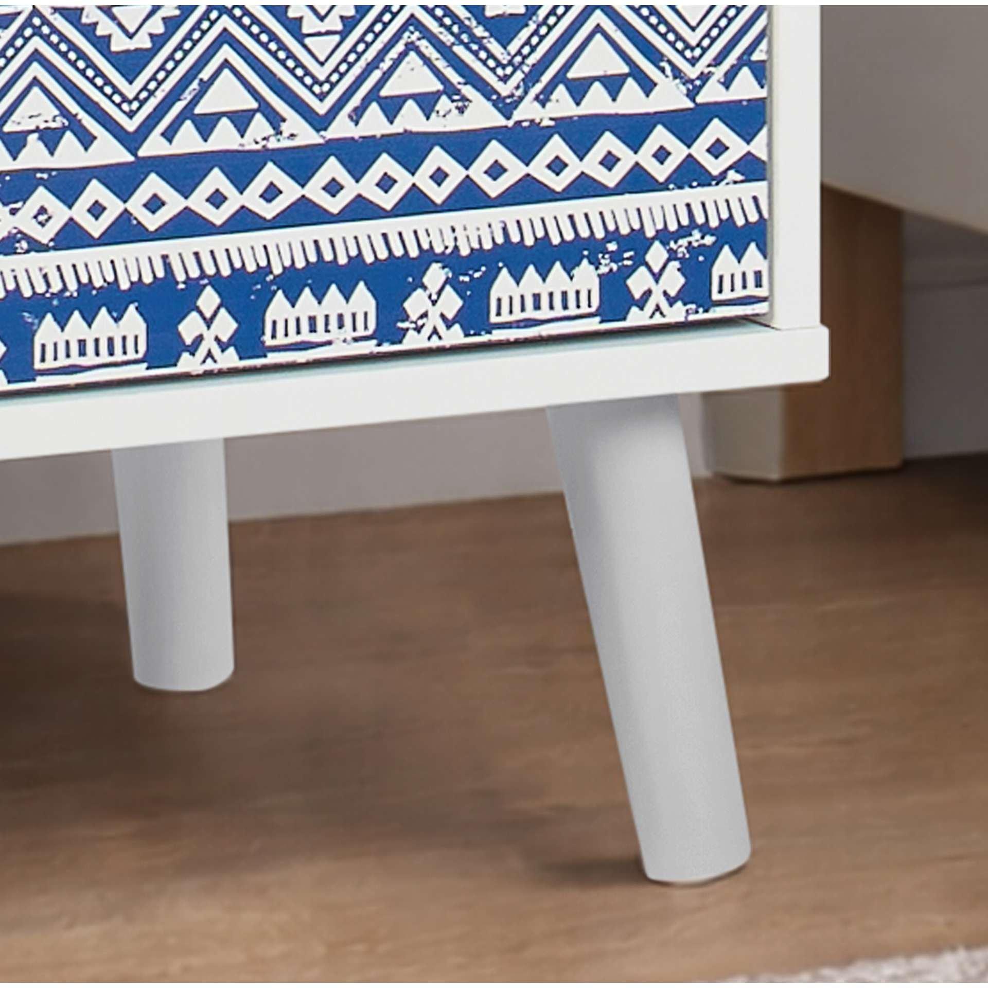 Blue - Birlea - Santorini 3 Drawer Bedside - 5