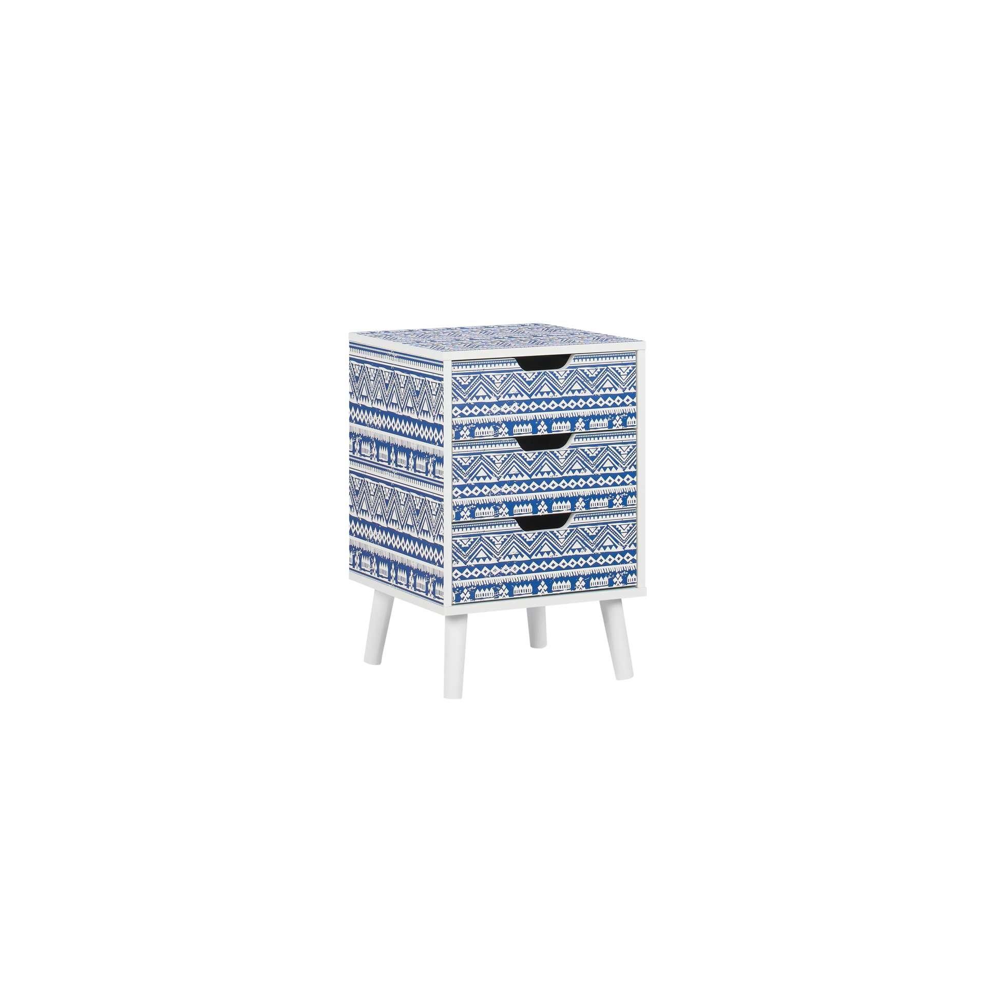 Blue - Birlea - Santorini 3 Drawer Bedside - 6
