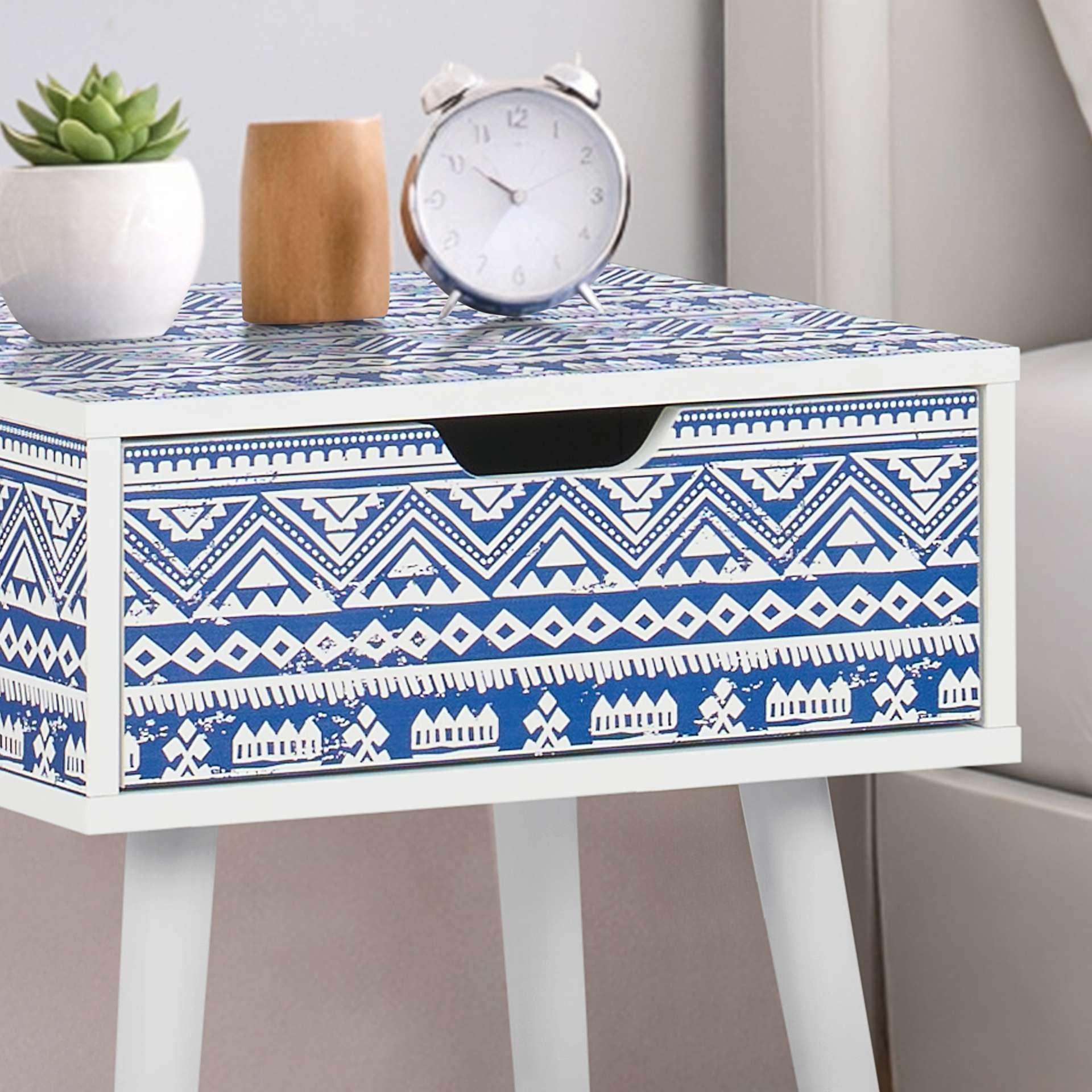 Blue - Birlea - Santorini 1 Drawer Bedside - 2