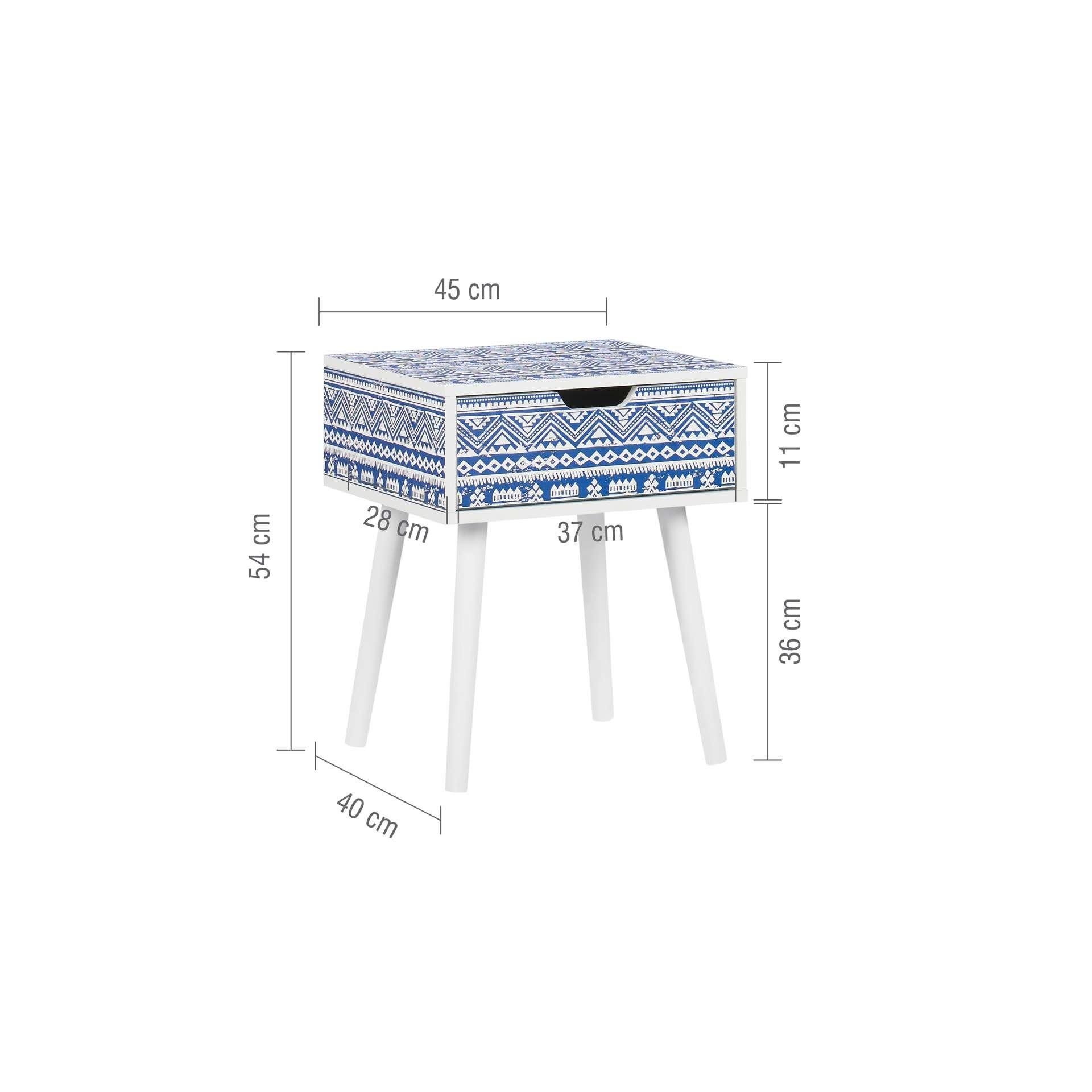 Blue - Birlea - Santorini 1 Drawer Bedside - 8
