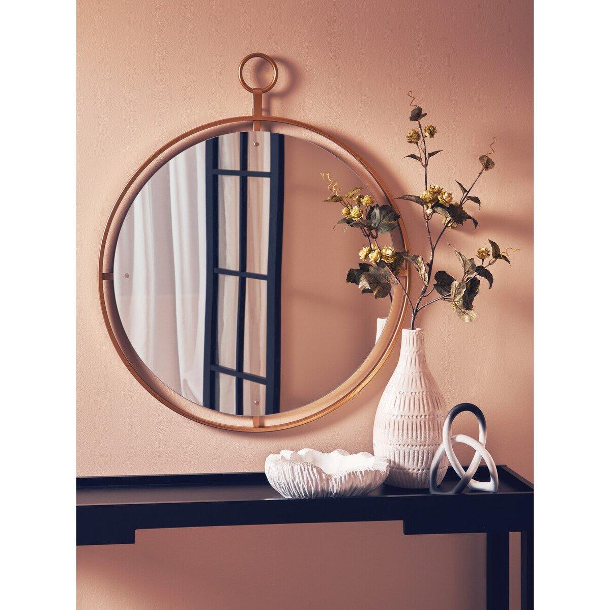 Gold - Premier Housewares - Matera Gold Wall Mirror With Ring - 1