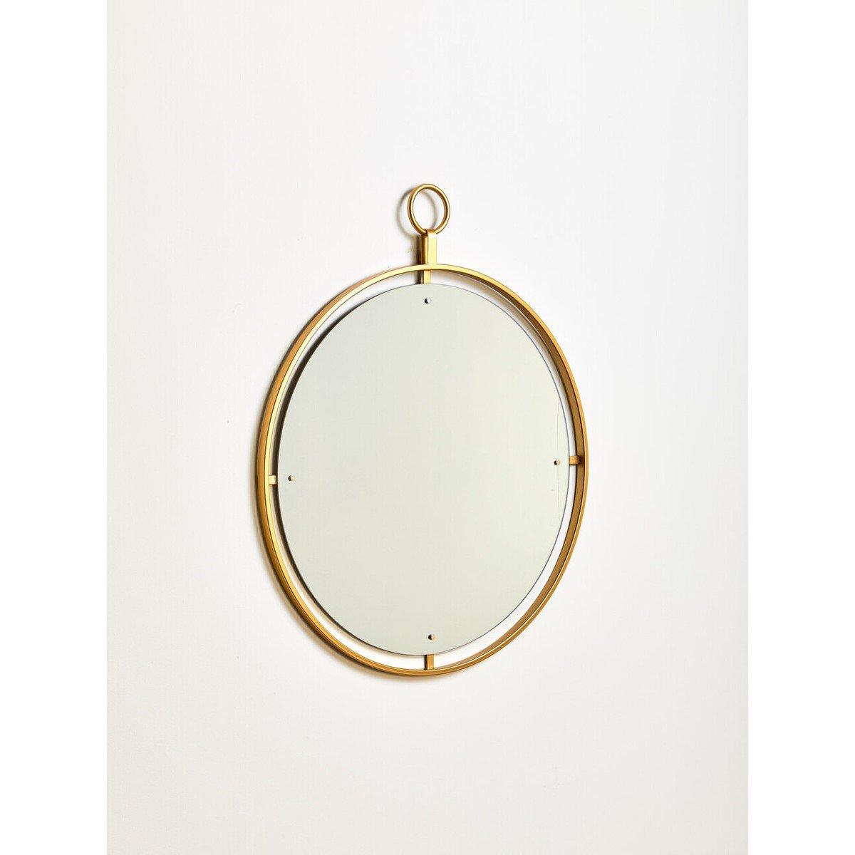 Gold - Premier Housewares - Matera Gold Wall Mirror With Ring - 4