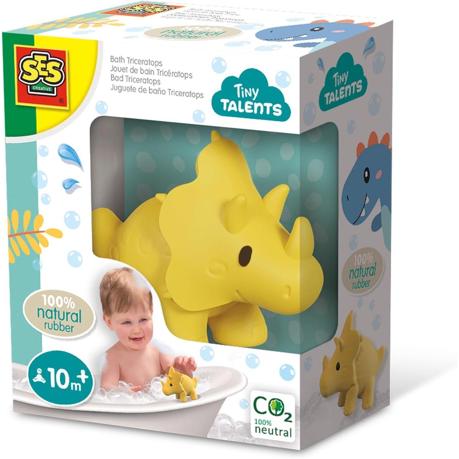 Multi - SES Creative - Bath Triceratops - 100% natural rubber