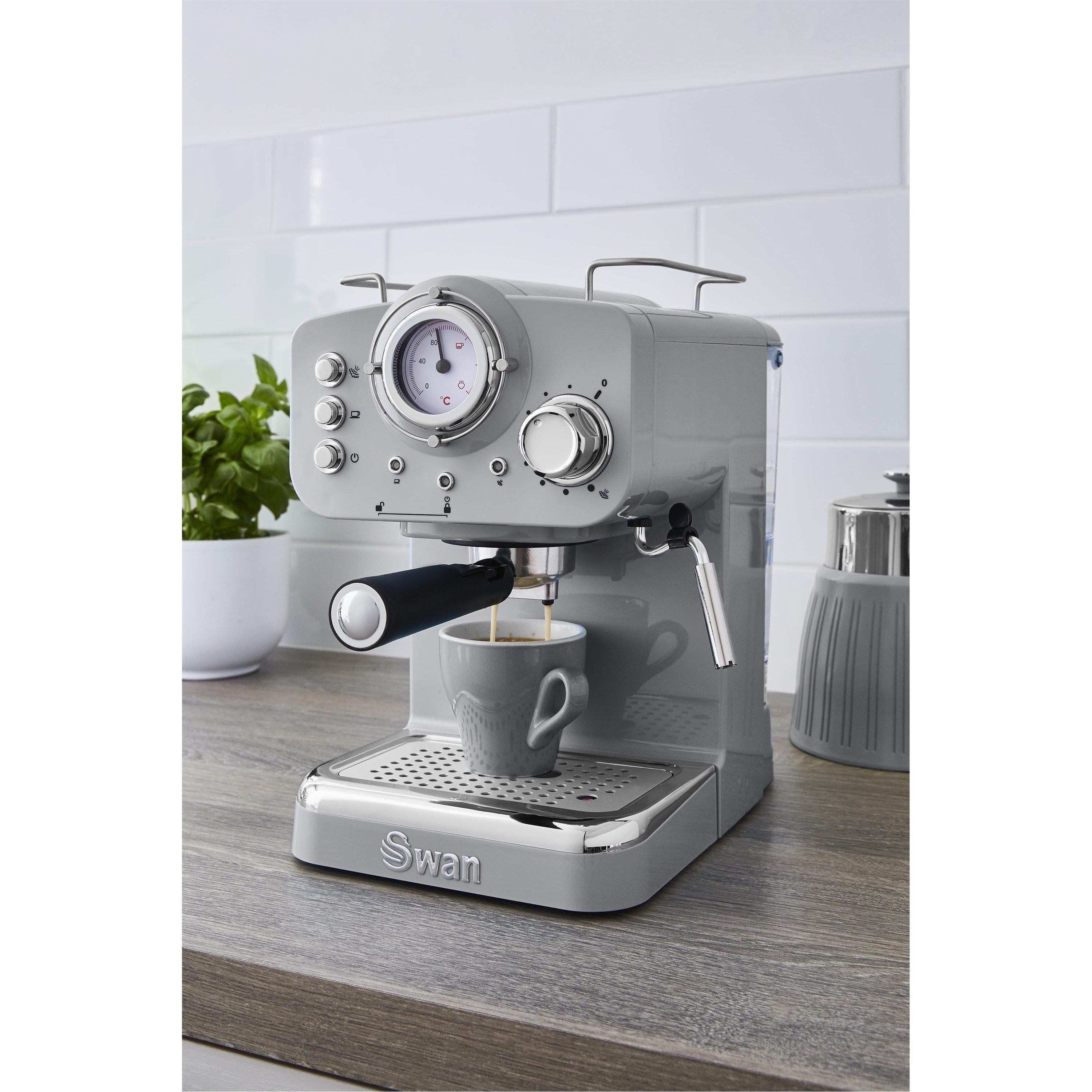 Grey - Swan - Swan Retro Pump Espresso Coffee Machine - Grey - 2