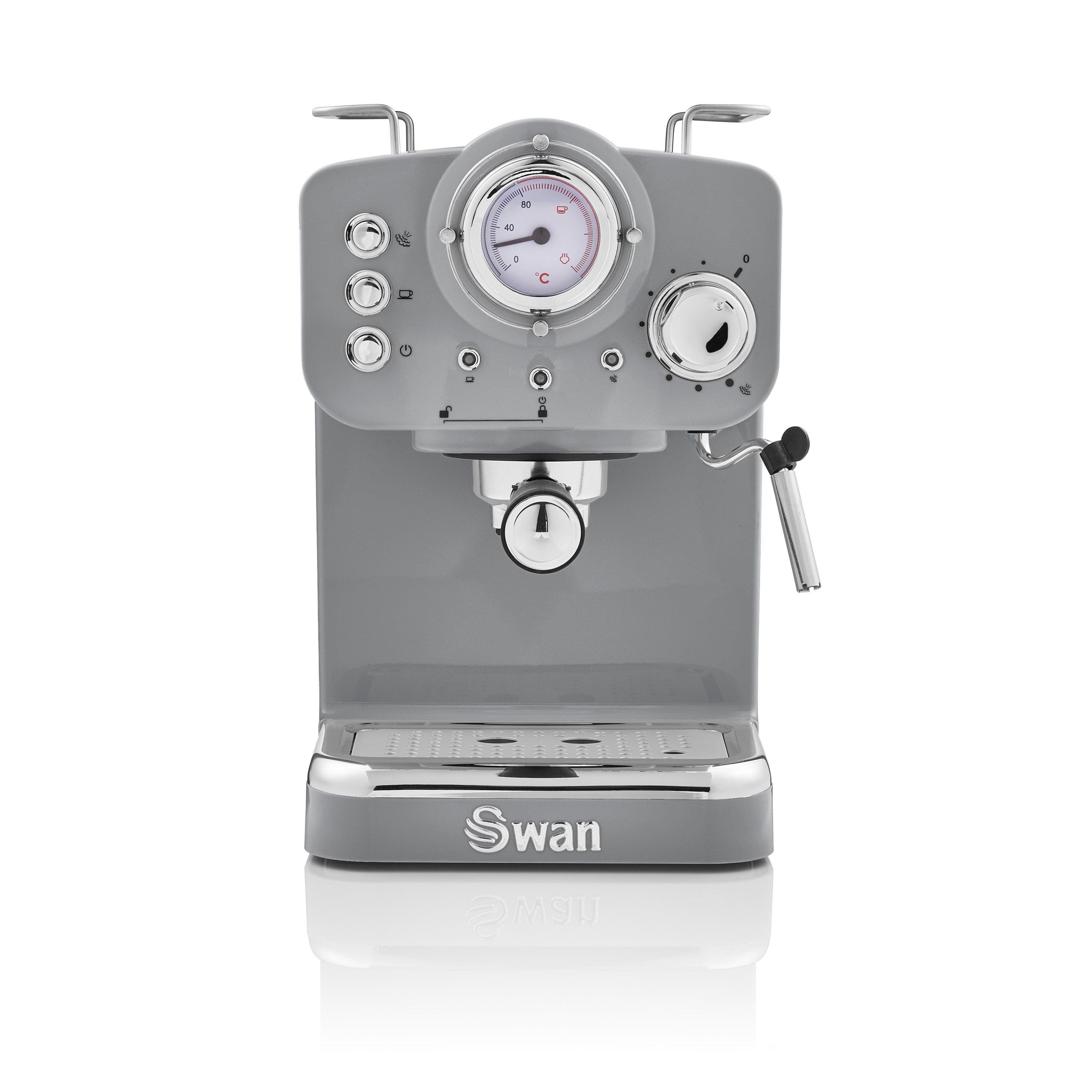 Grey - Swan - Swan Retro Pump Espresso Coffee Machine - Grey - 3