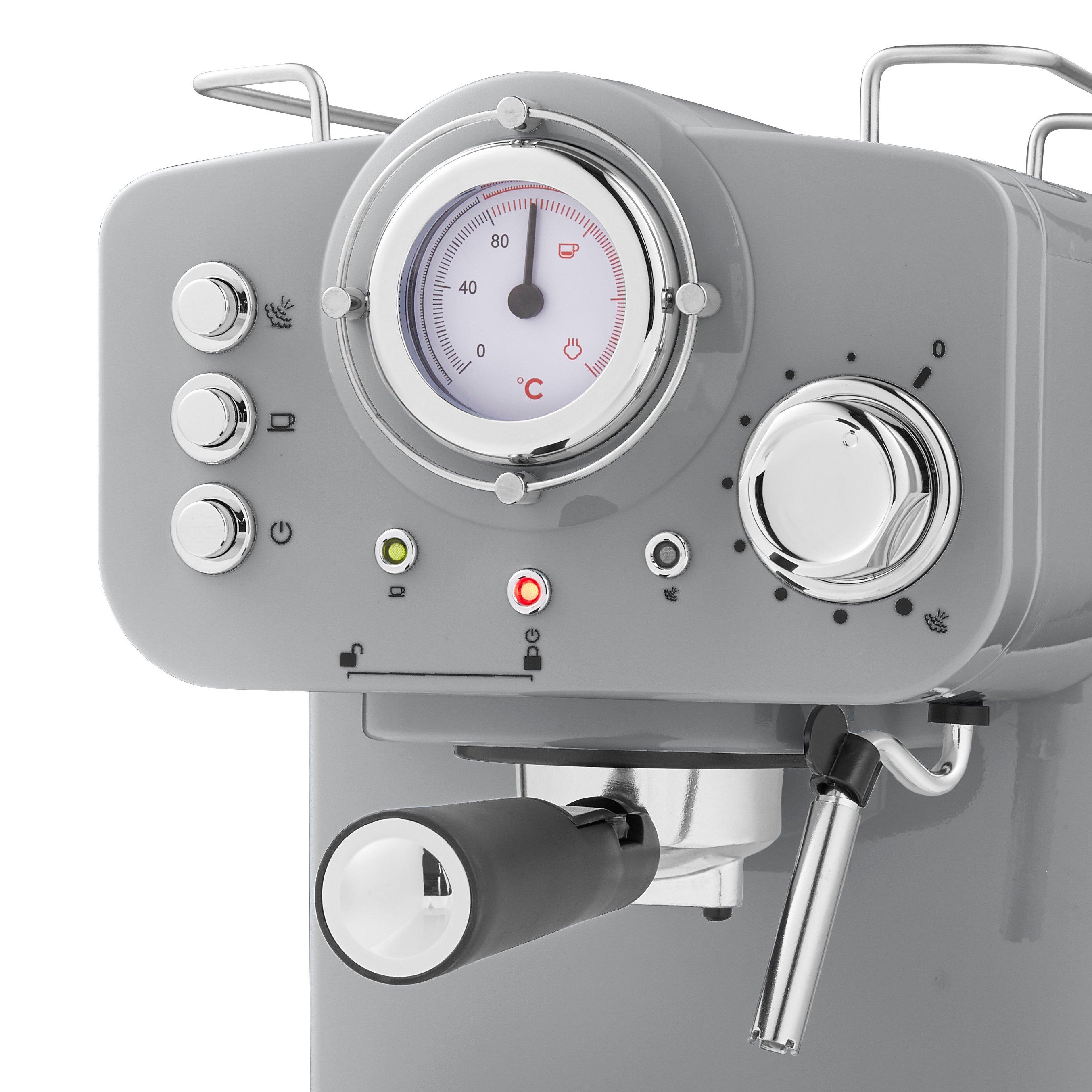 Grey - Swan - Swan Retro Pump Espresso Coffee Machine - Grey - 5