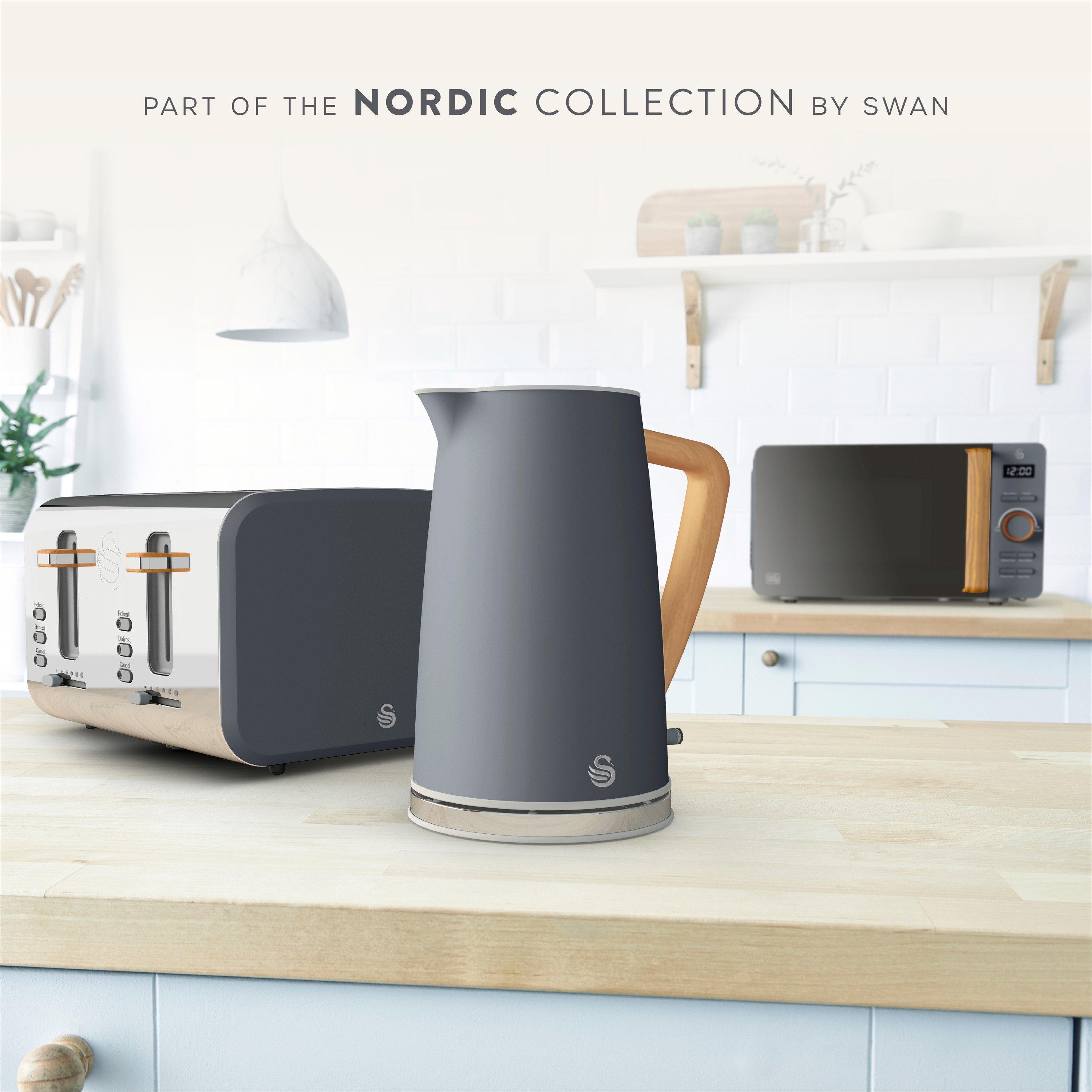 Grey - Swan - Swan Nordic Grey Digital Microwave 20L - 6