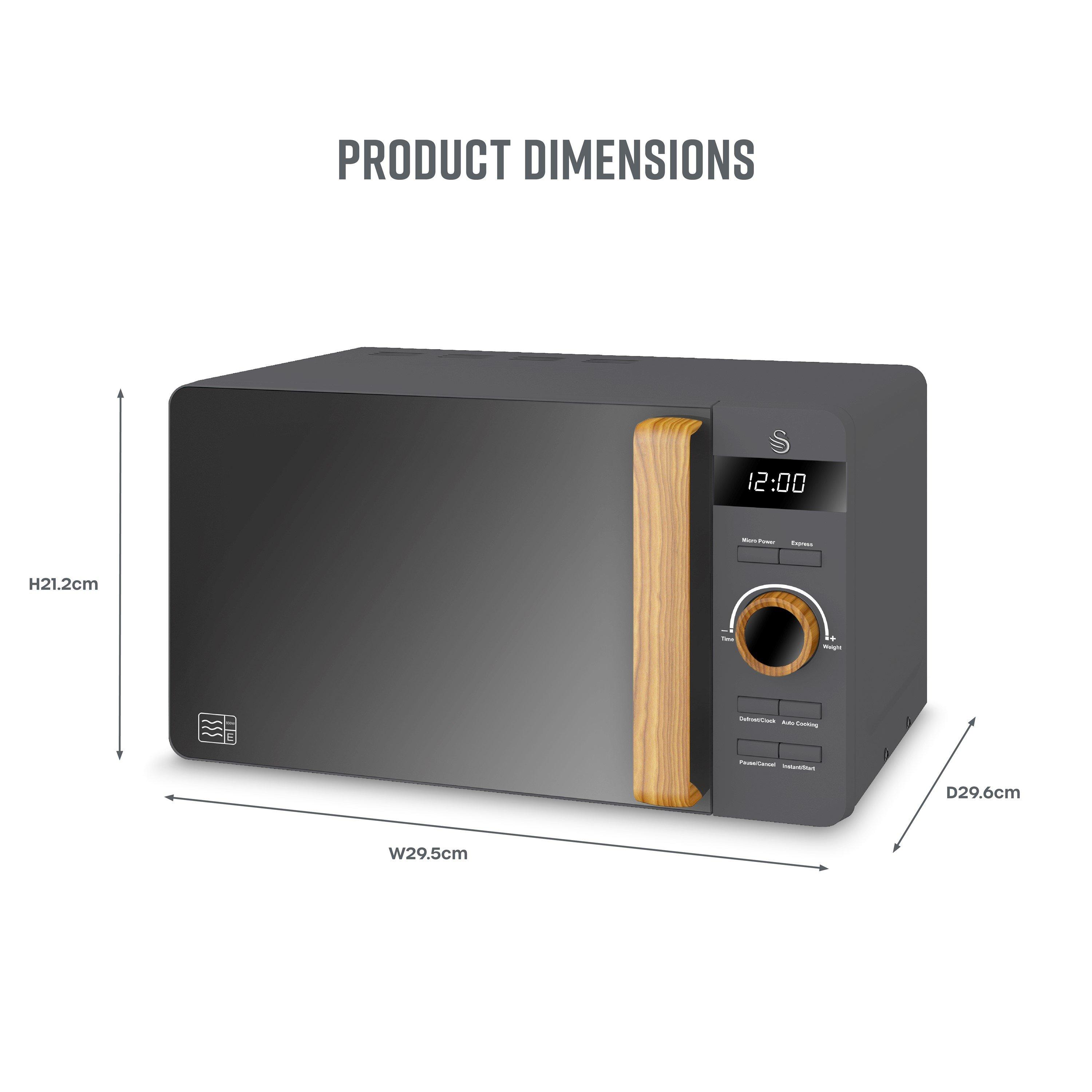 Grey - Swan - Swan Nordic Grey Digital Microwave 20L - 7